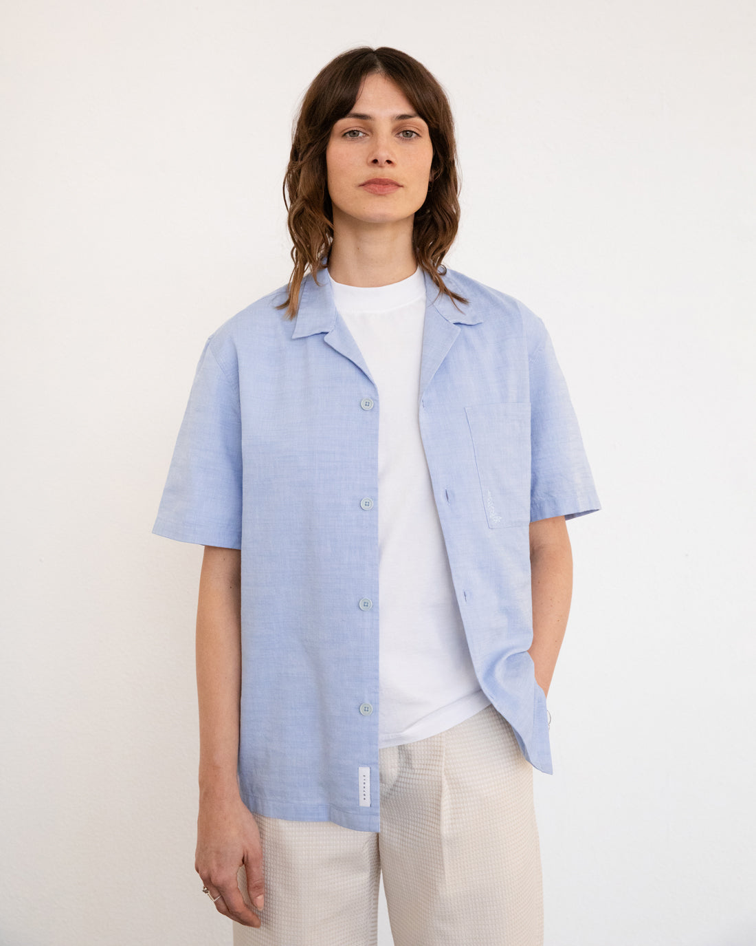 Bowling Shirt Organic Cotton - Light Blue
