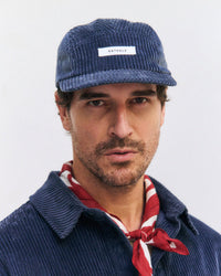 Cord 5-Panel Cap Bio Baumwolle - Blau