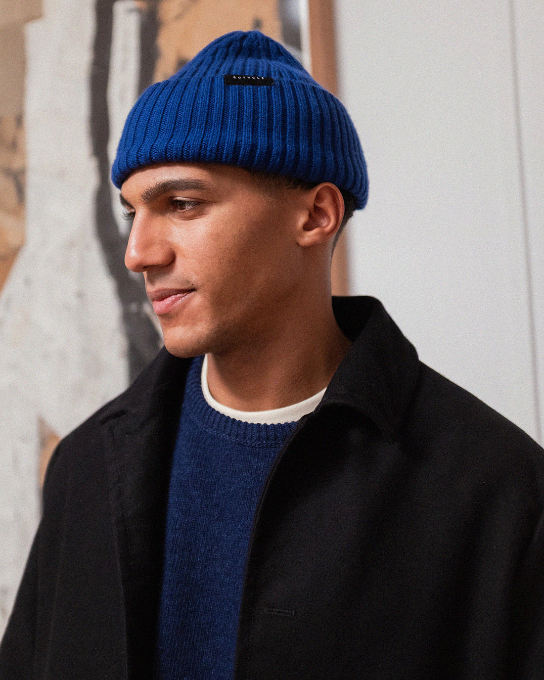 Classic Merino Wool Ribbed Beanie - Royal Blue