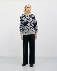 Affection Strick Sweatshirt Recycelte Wolle - Hellgrau