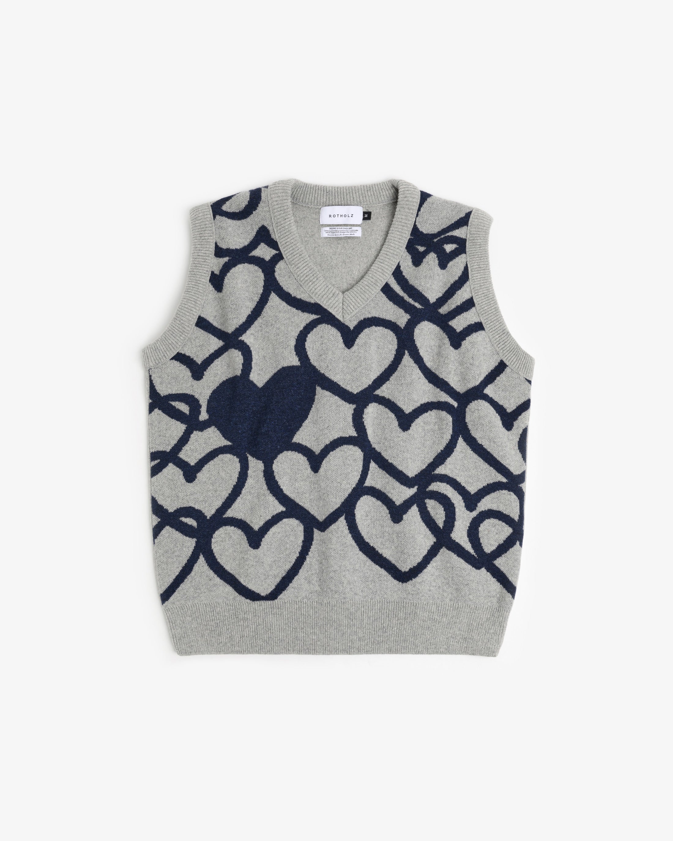 Affection Knit Vest Recycled Wool - Light Grey