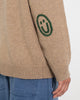 Smiley Strickpullover Recycelte Wolle - Beige