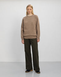 Smiley Strickpullover Recycelte Wolle - Beige