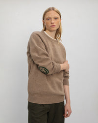 Smiley Strickpullover Recycelte Wolle - Beige