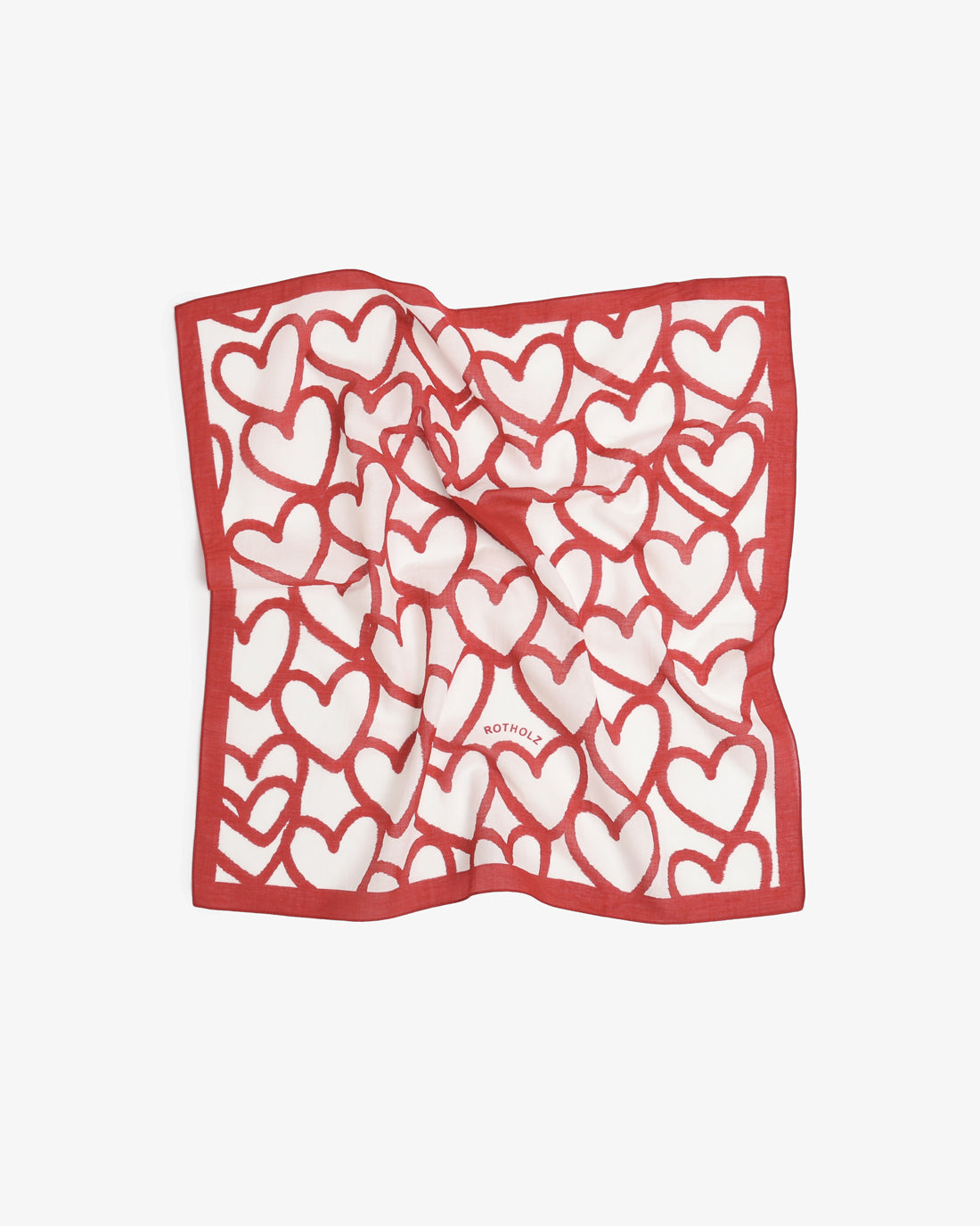 Organic Cotton Bandana - Red Hearts