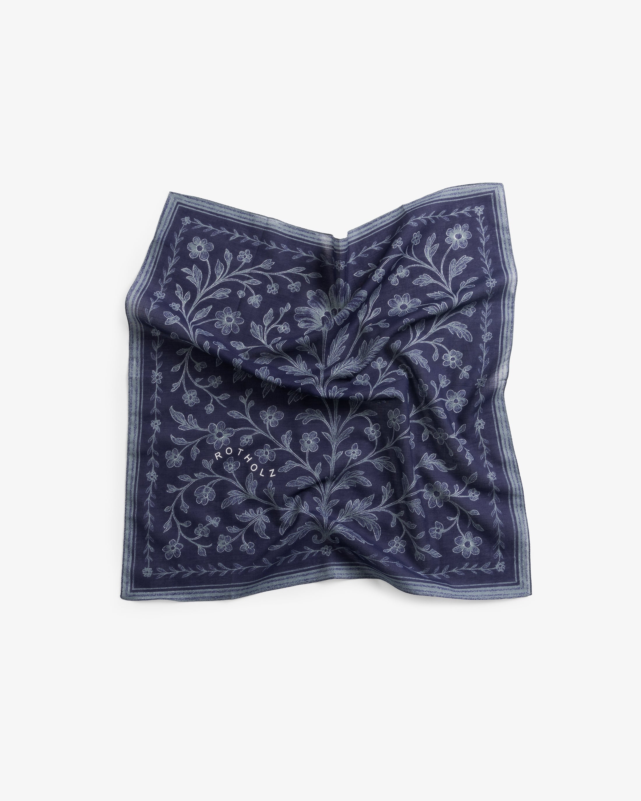 Bandana Organic Cotton - Floral Blue FW26