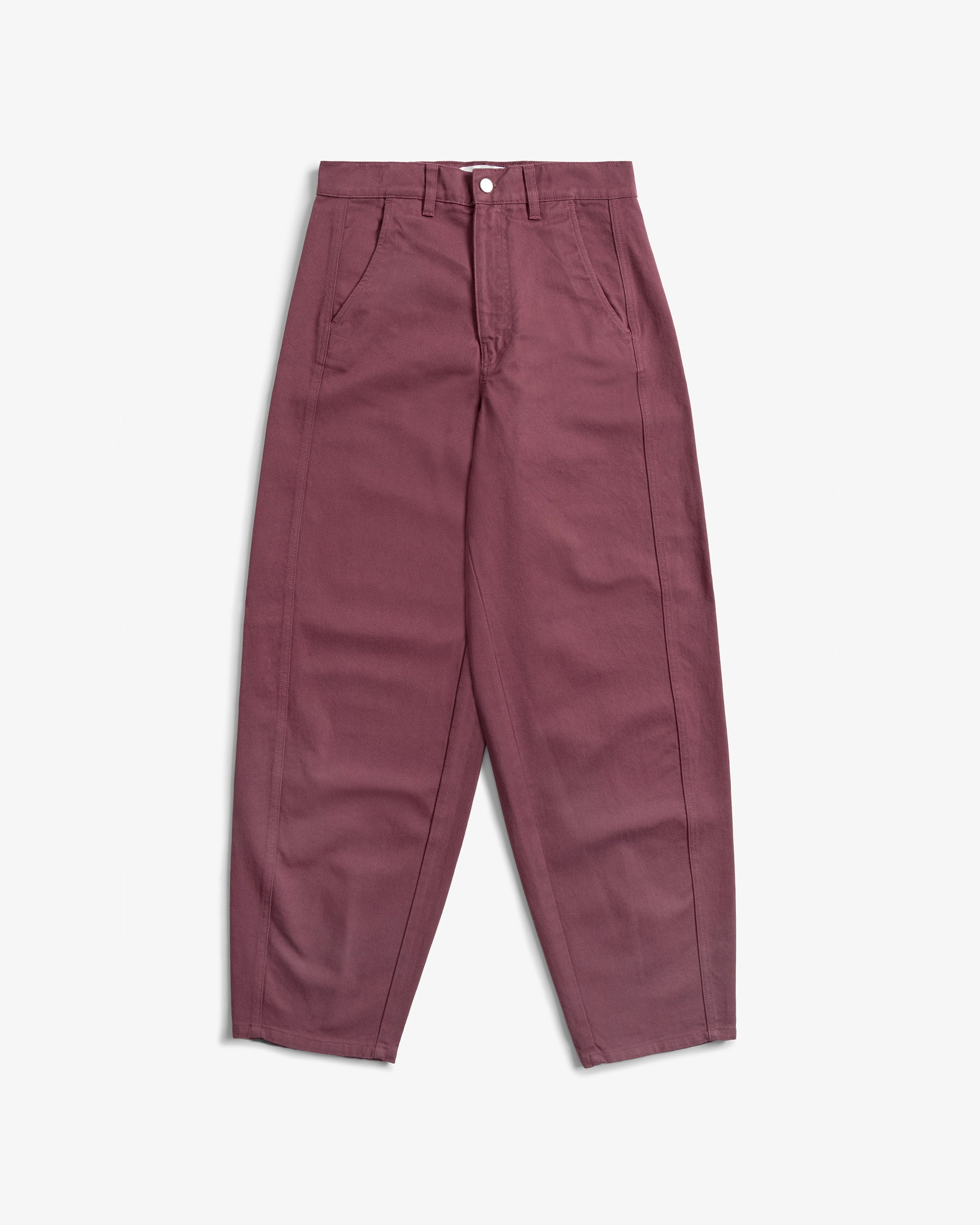 Organic Cotton Barrel-Leg Trousers - Red