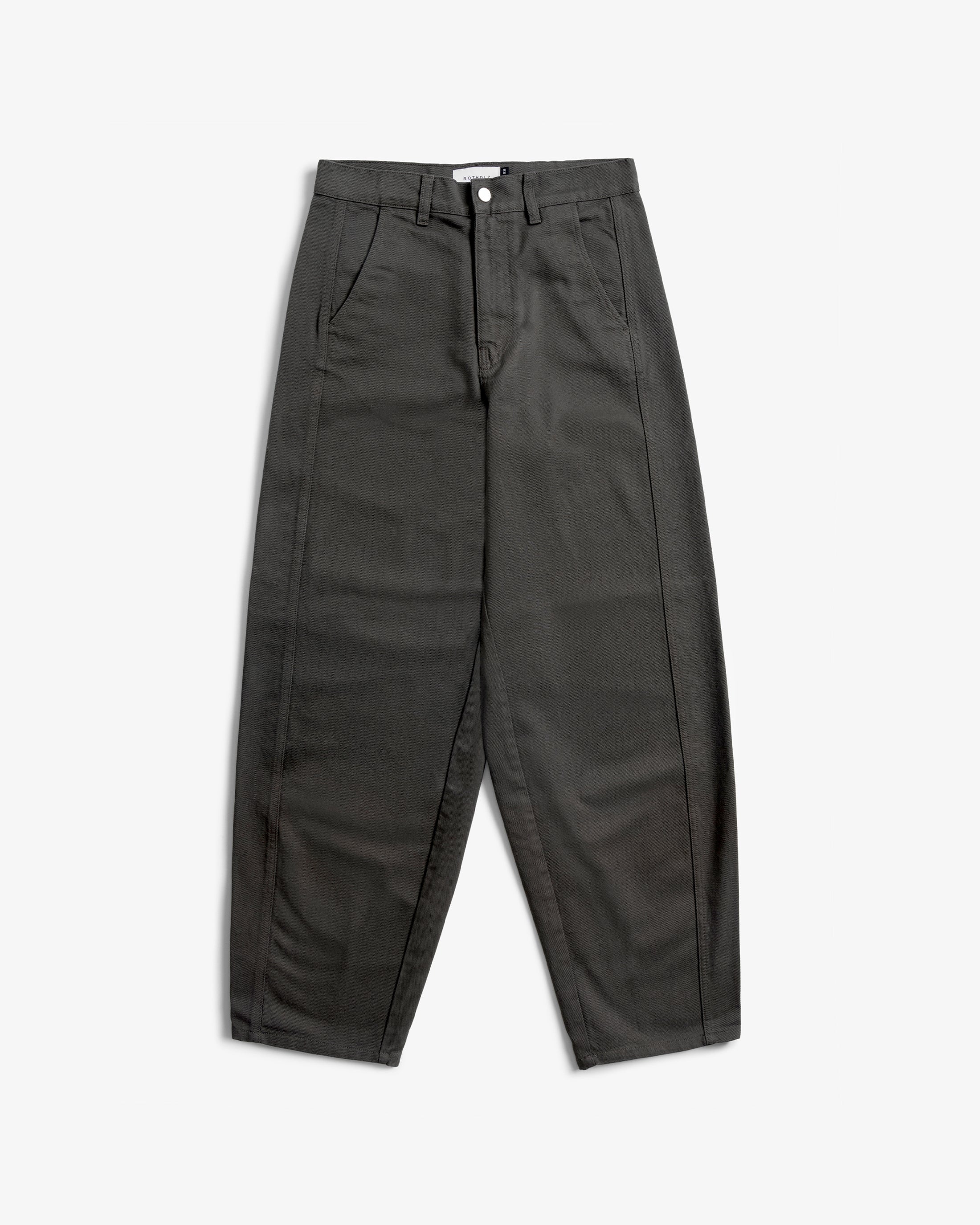 Barrel-Leg Trousers Organic Cotton - Grey