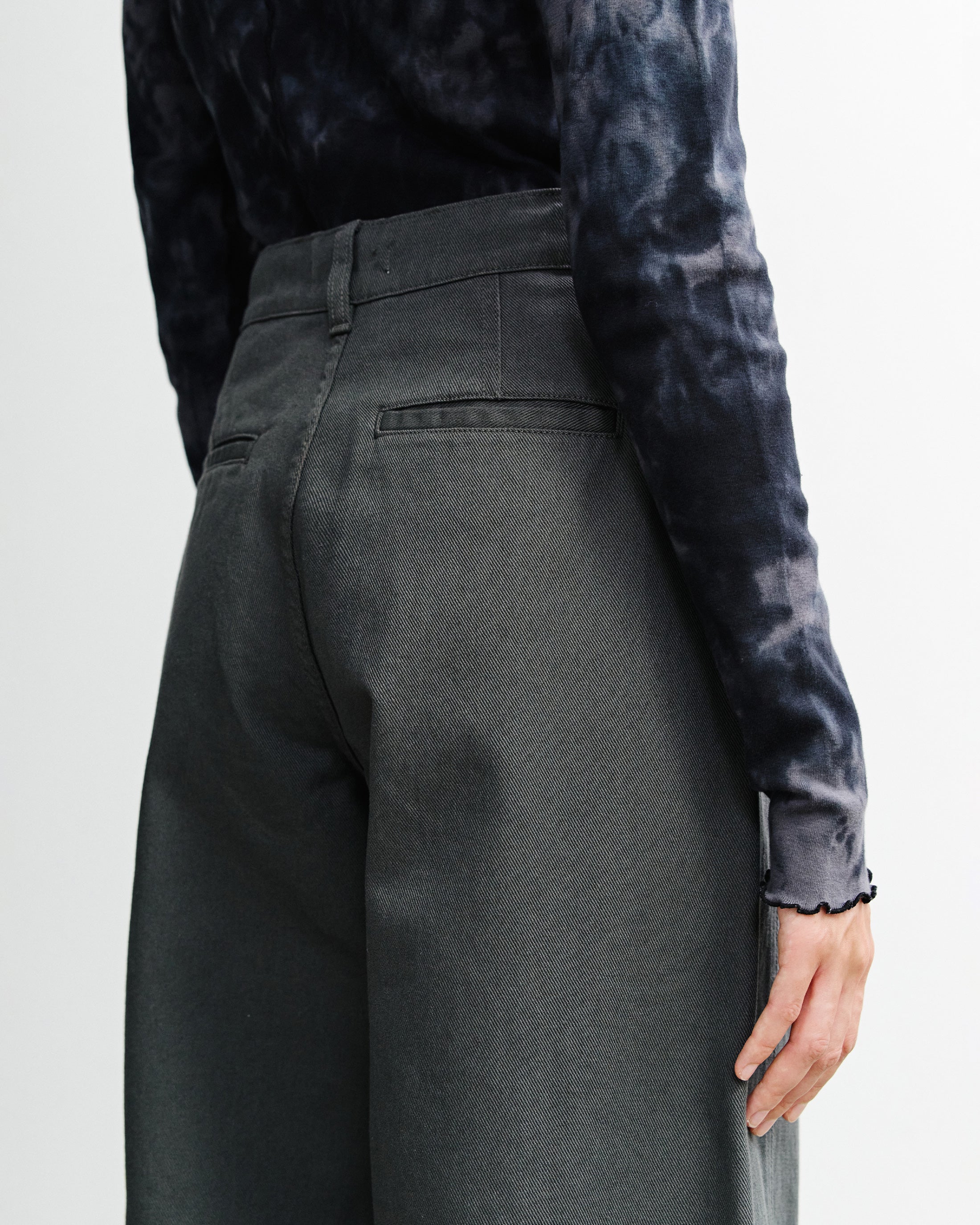 Barrel-Leg Trousers Organic Cotton - Grey