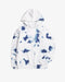 Batik Hoodie Bio Baumwolle - Blau/Off-White