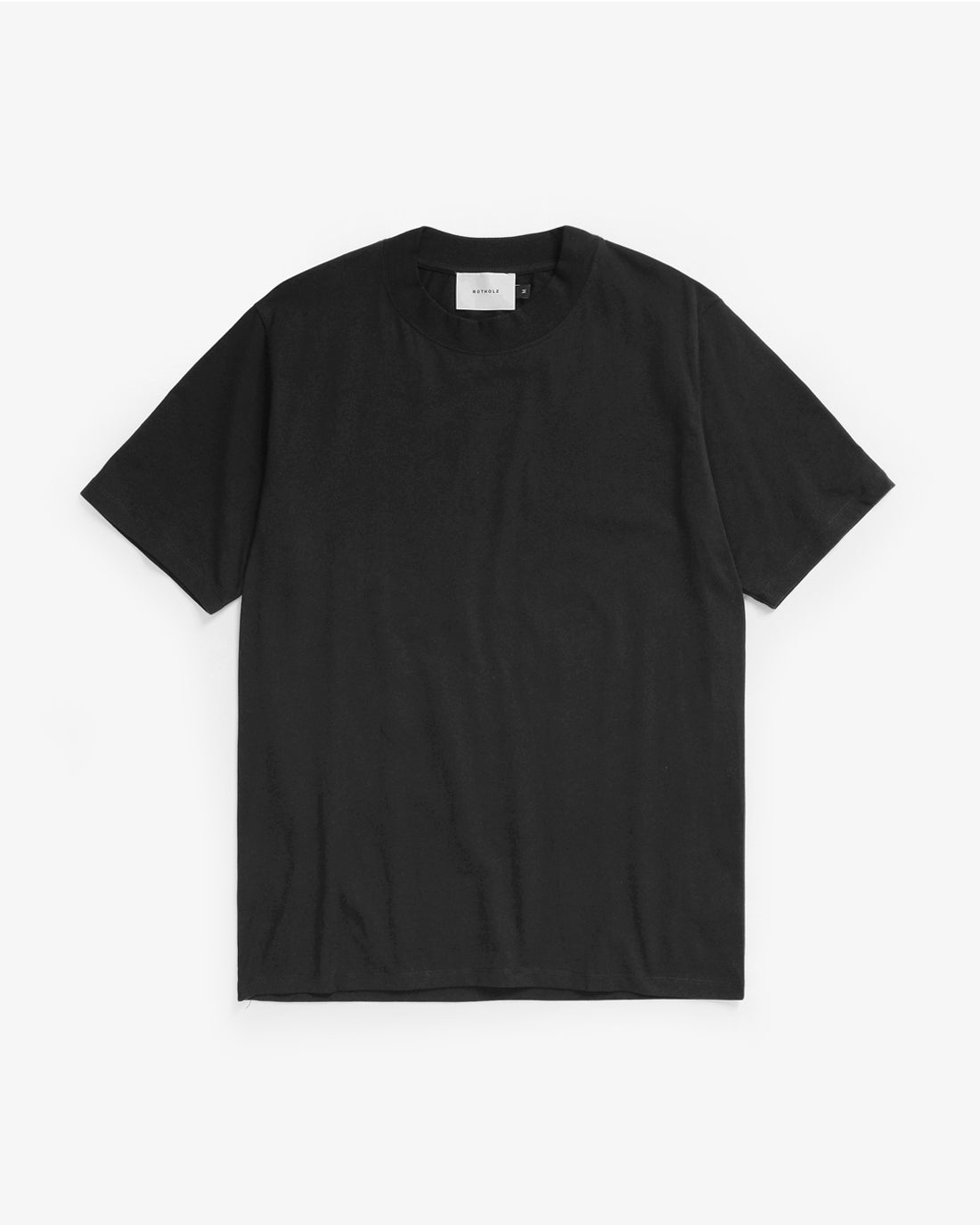 Basic T-shirt with wide collar, organic cotton - Black