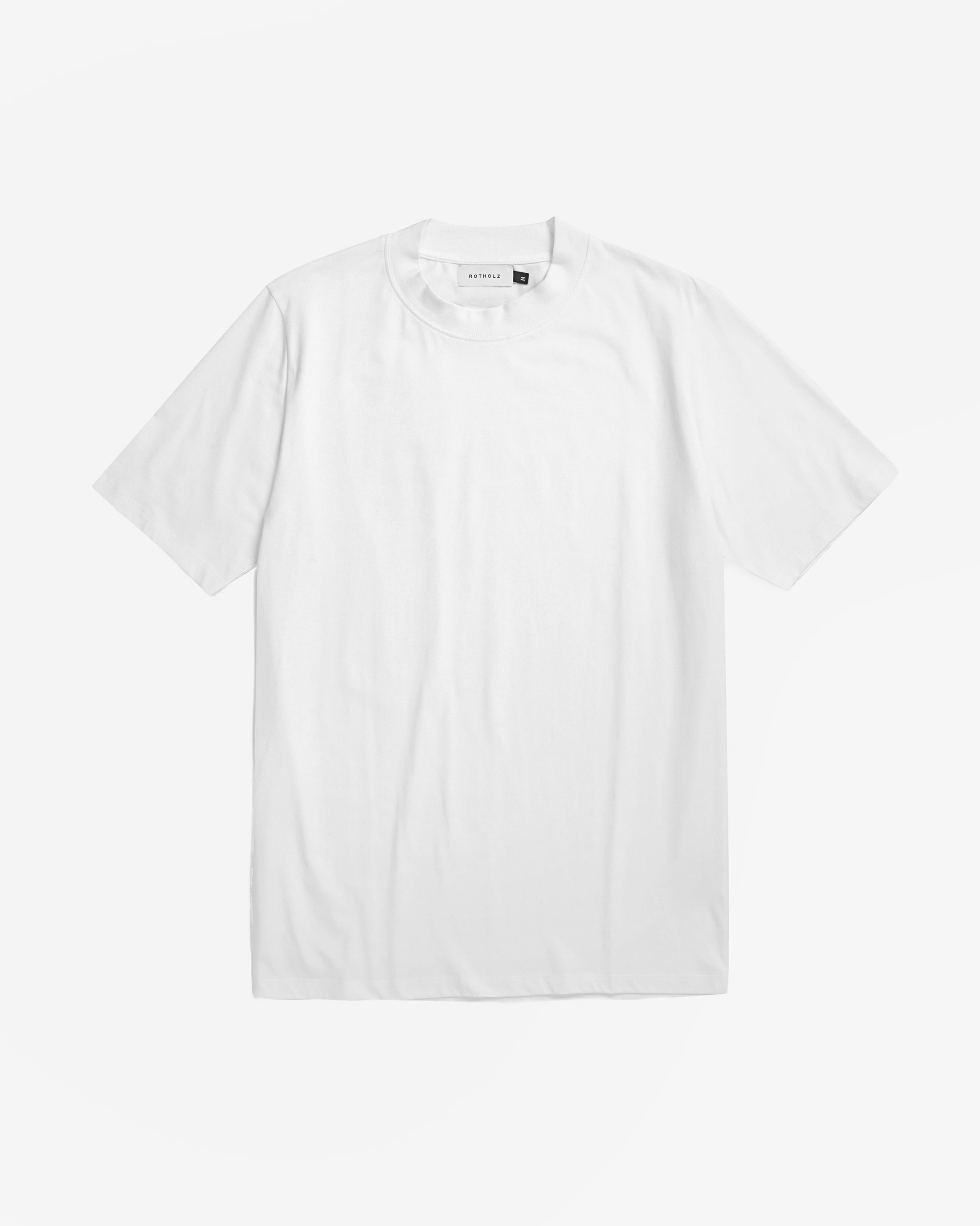 T-shirt with wide collar, organic cotton - white