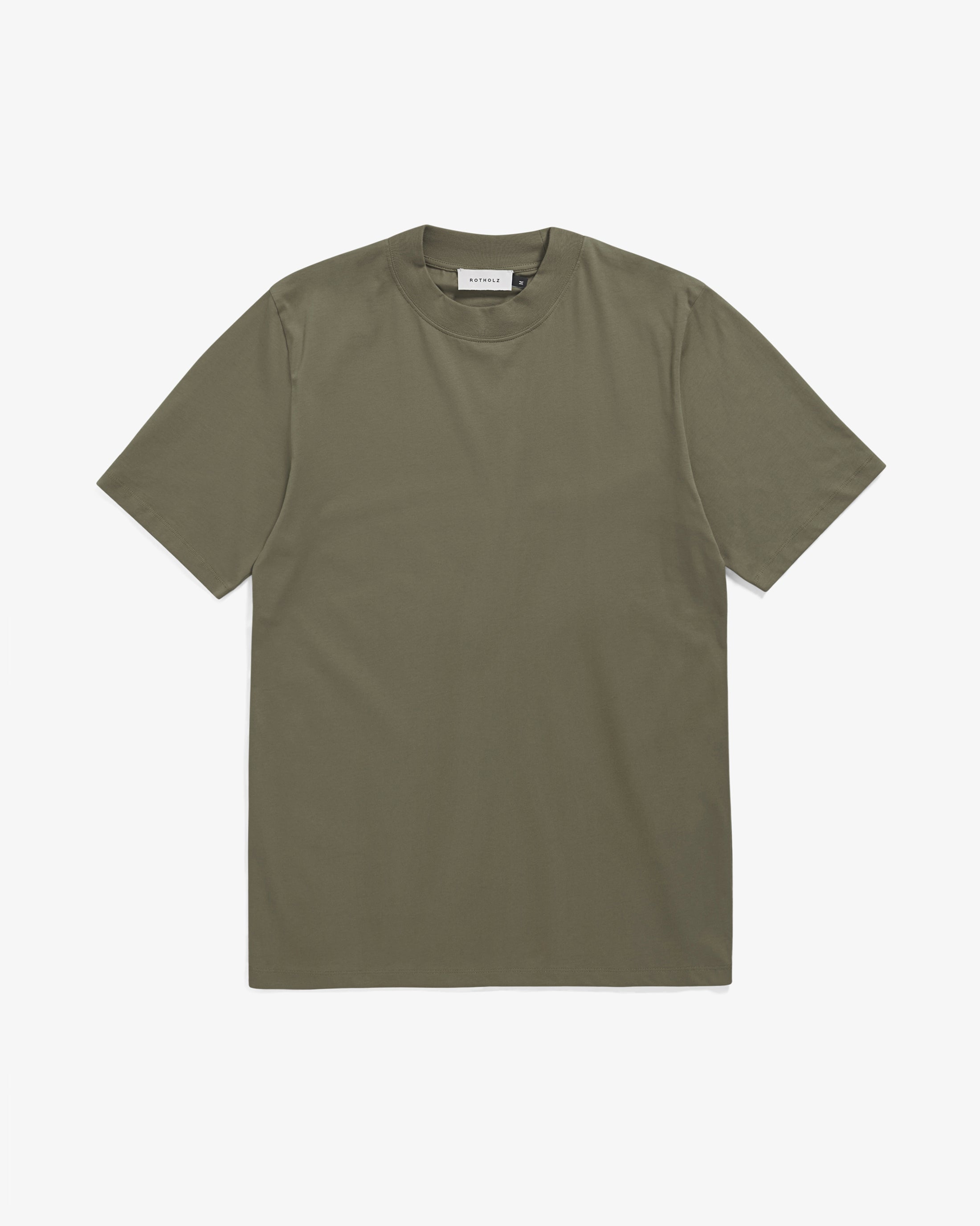 T-shirt with wide collar, organic cotton - dark green