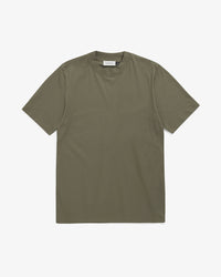 T-Shirt mit breitem Kragen Bio Baumwolle - Dunkelgrün