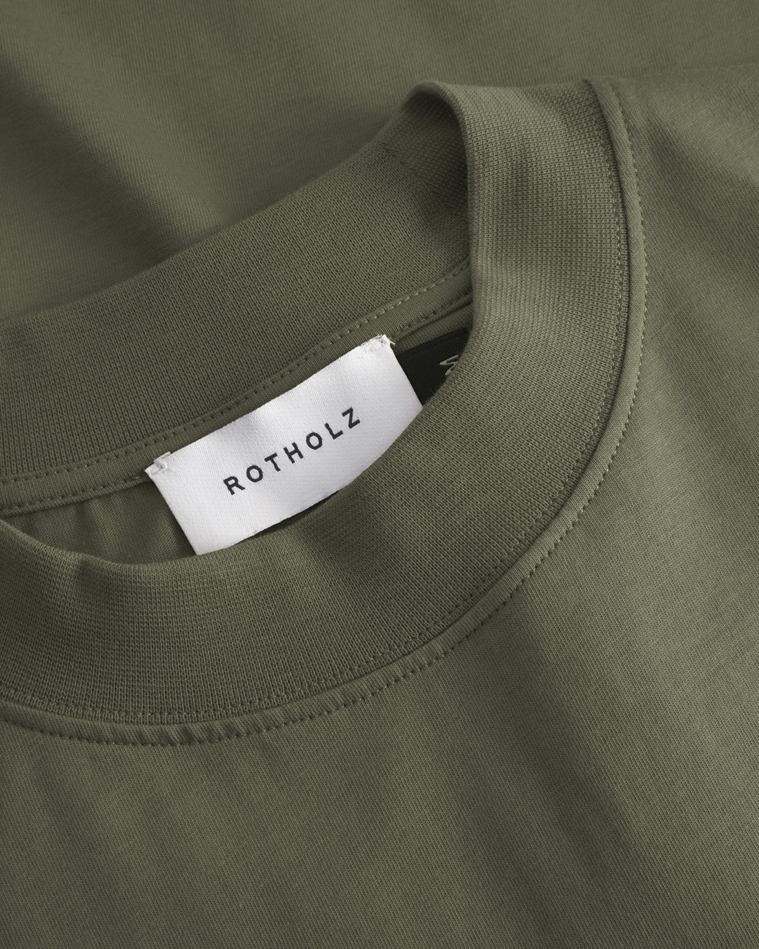 T-shirt with wide collar, organic cotton - dark green
