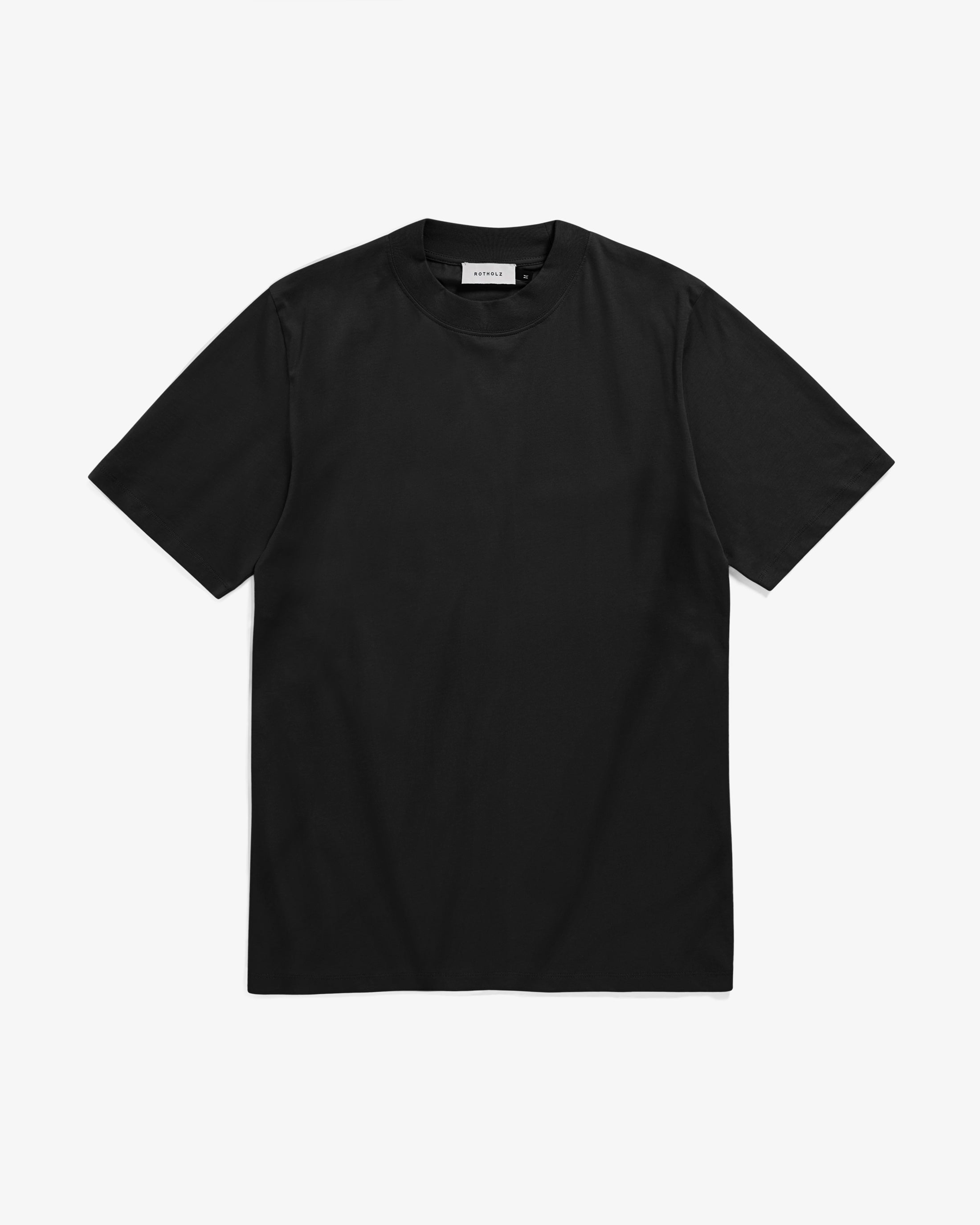 T-shirt with wide collar, organic cotton - Black