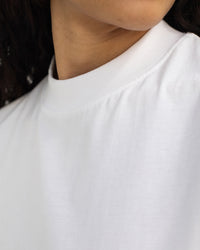 T-Shirt mit breitem Kragen Bio Baumwolle - Weiß
