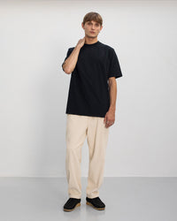 T-Shirt mit breitem Kragen Bio Baumwolle - Schwarz