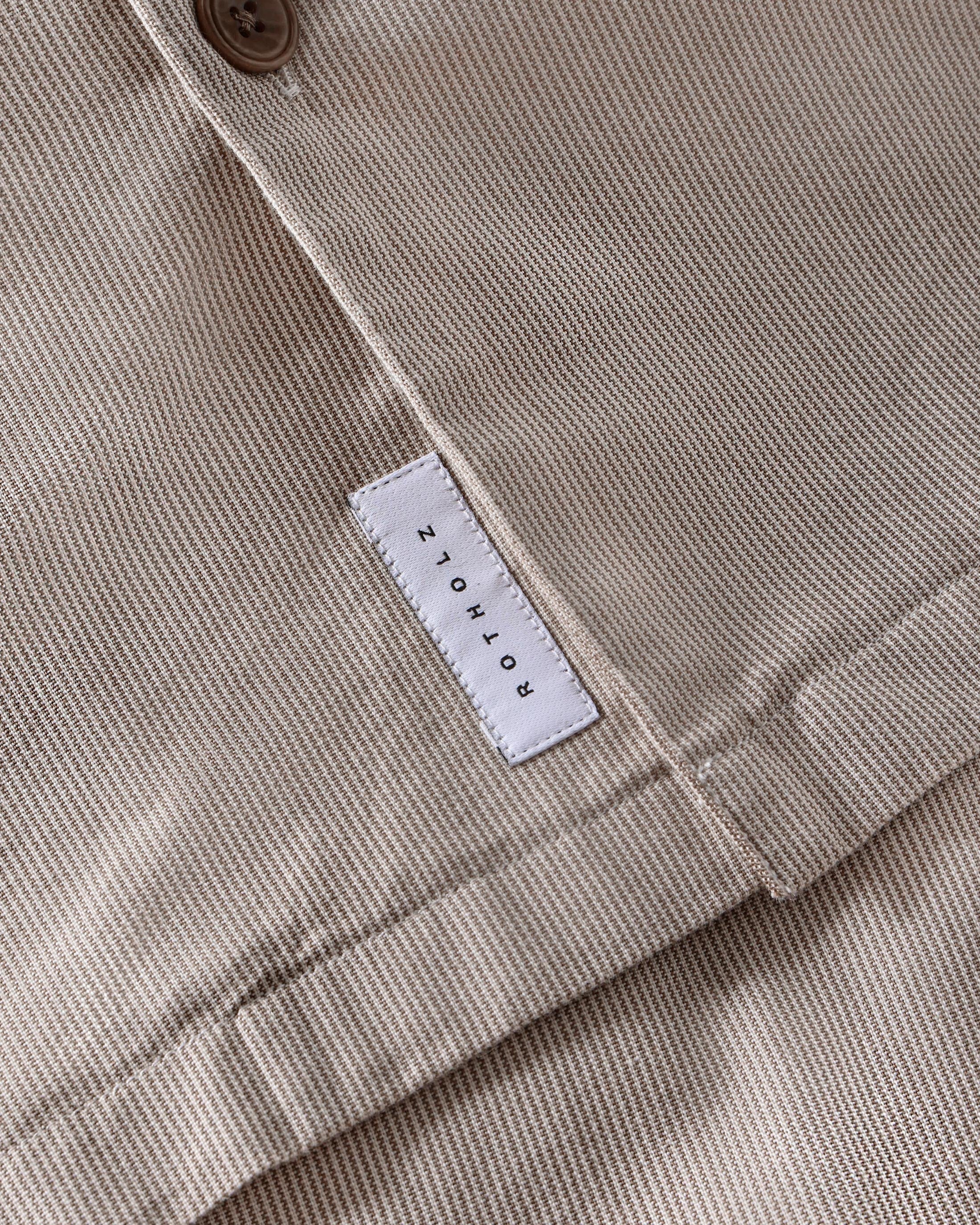 Gestreiftes Bowling Shirt Bio Baumwolle - Beige