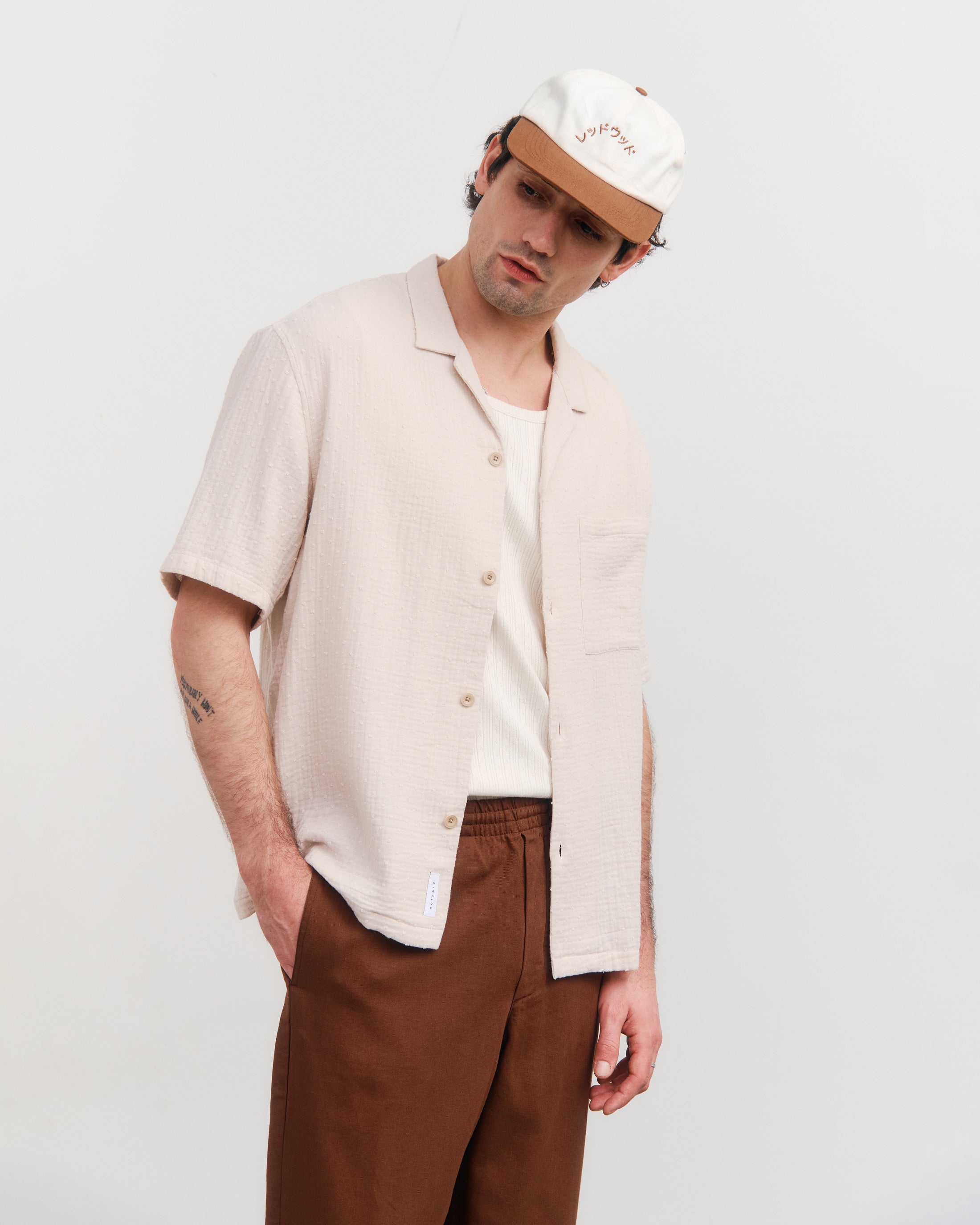 Structured Bowling Shirt Organic Cotton - Grey