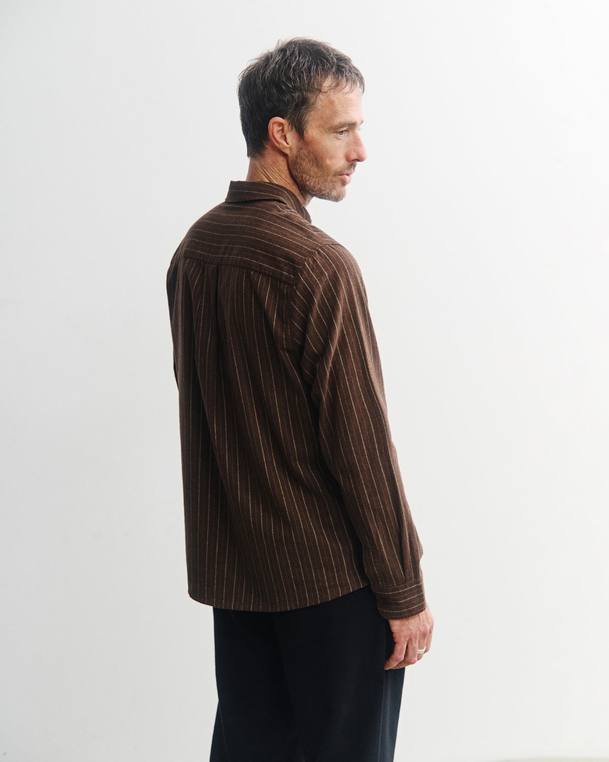 Button-Down Shirt Organic Cotton - Brown Striped