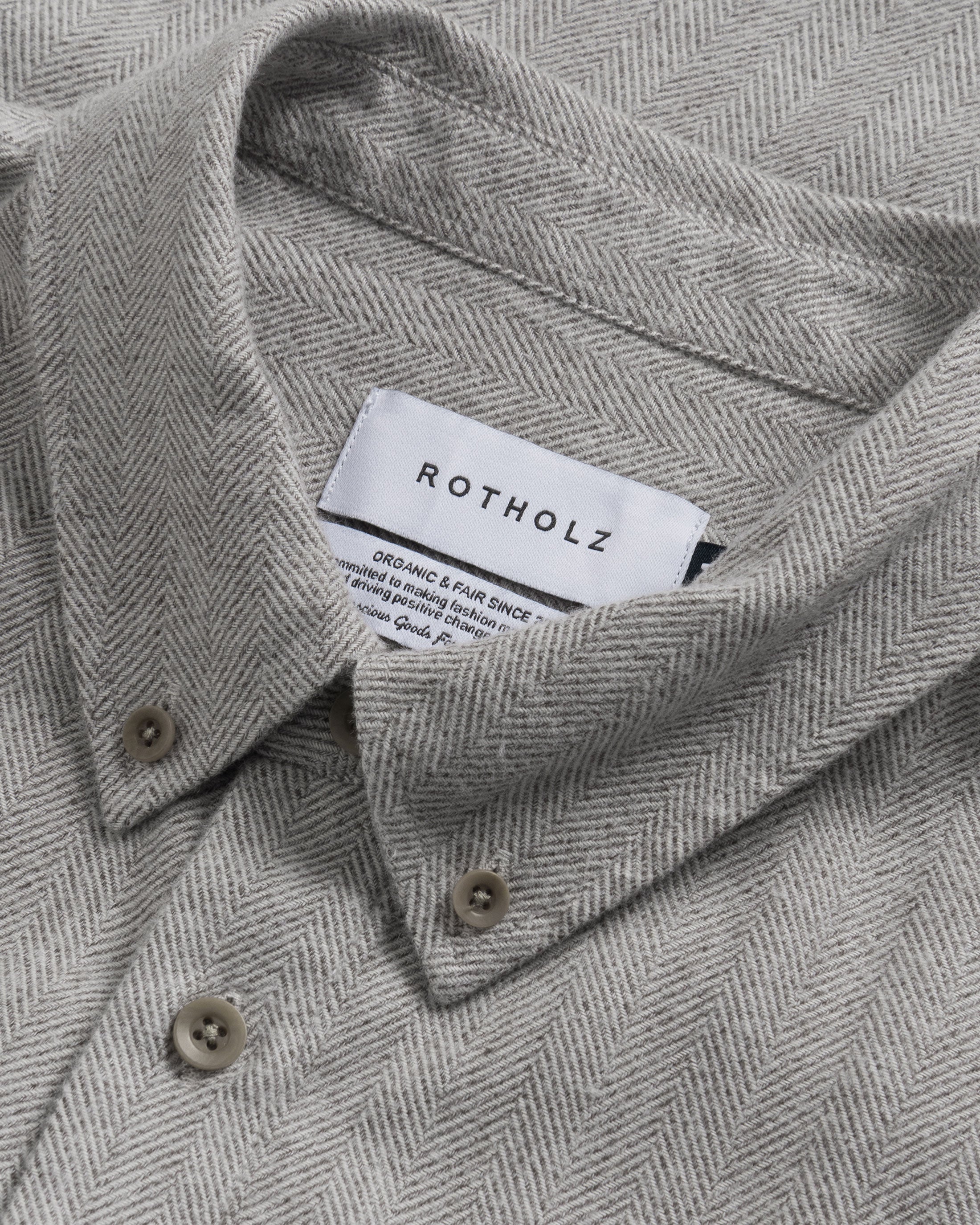 Button-Down Shirt - Herringbone Gray FW26