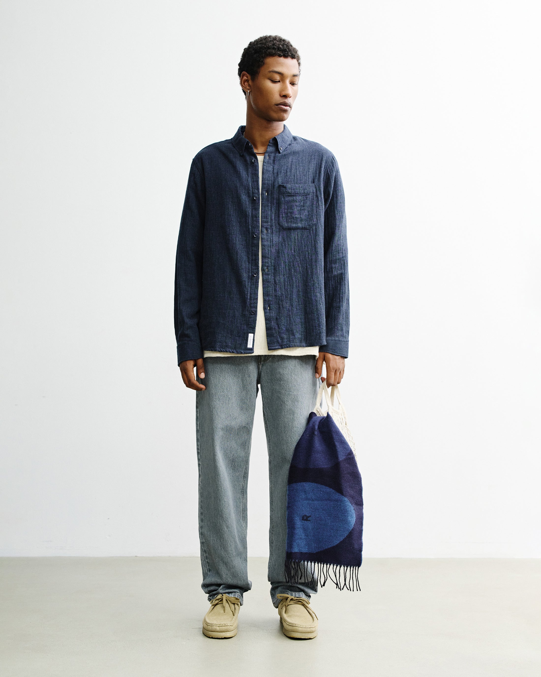Organic Cotton Button-Down Shirt - Blue