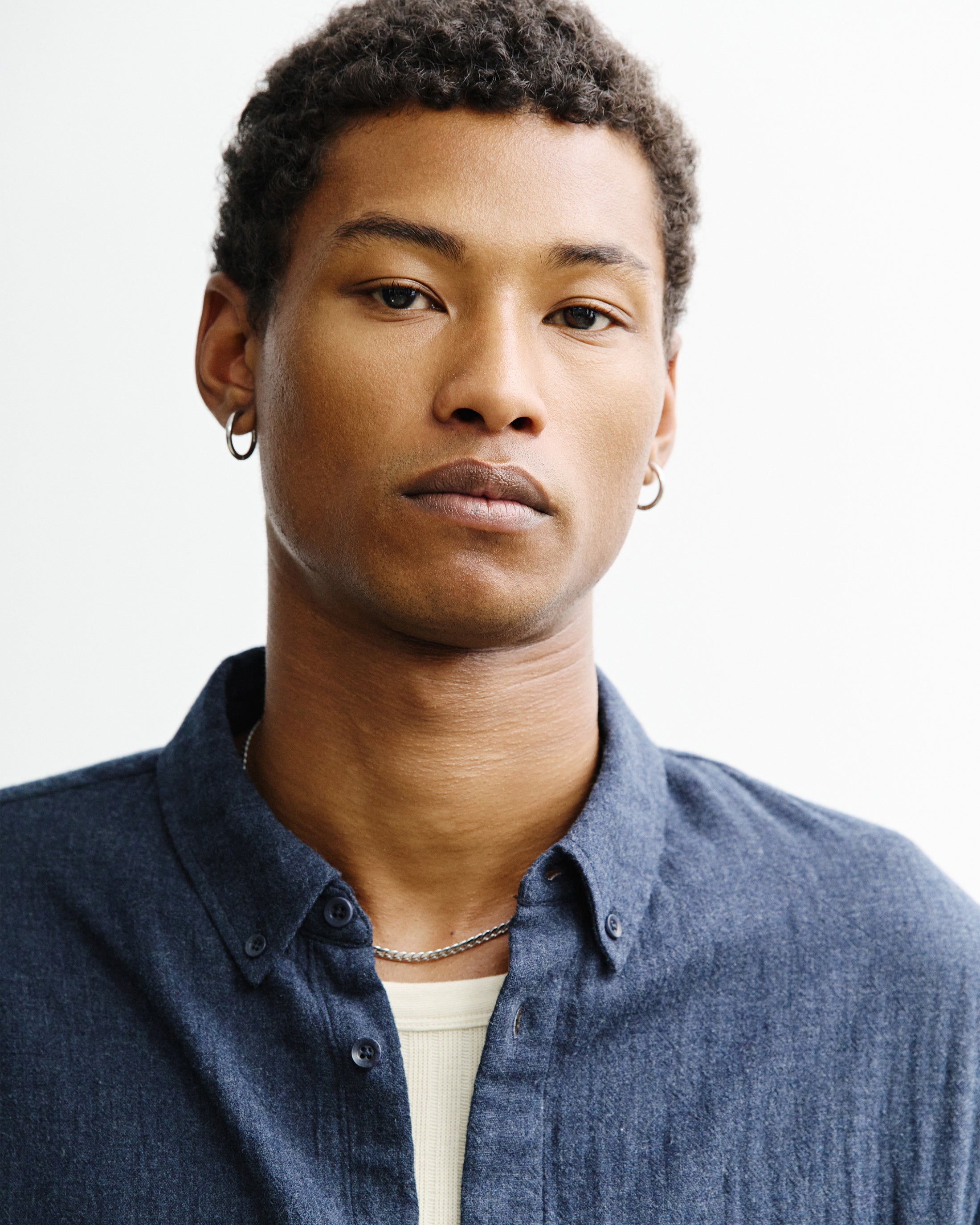 Organic Cotton Button-Down Shirt - Blue