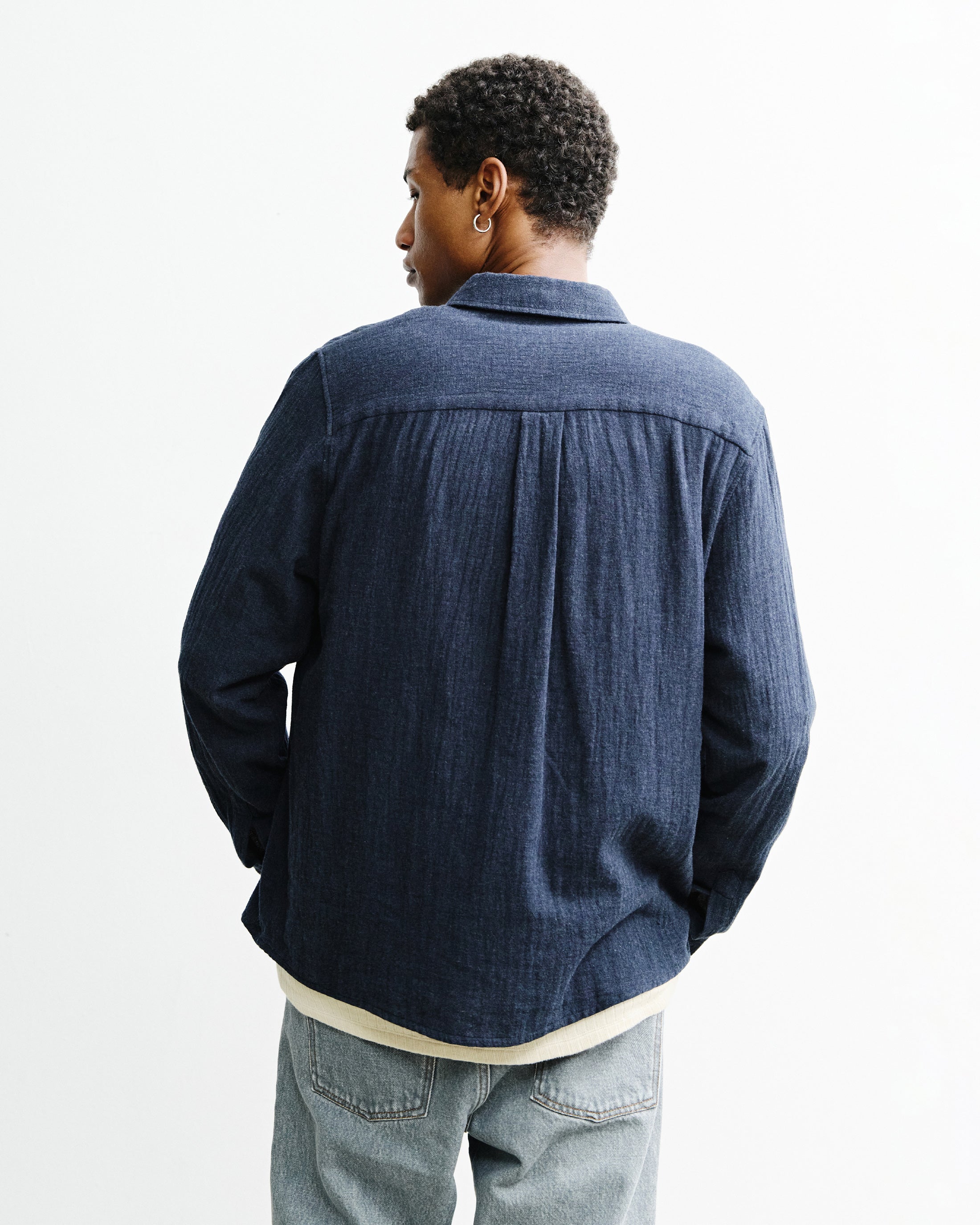 Organic Cotton Button-Down Shirt - Blue