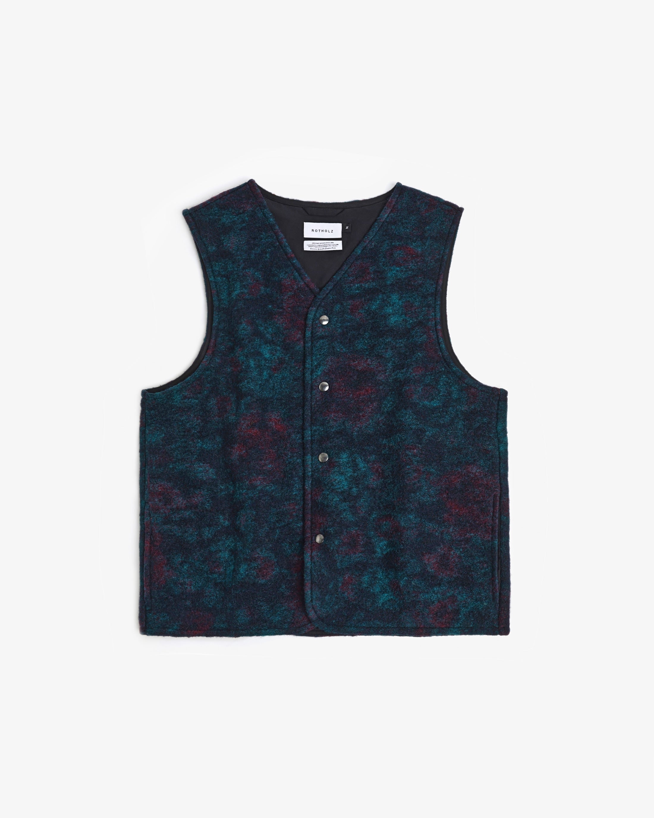 Organic Wool Blend Vest - Blue Melange