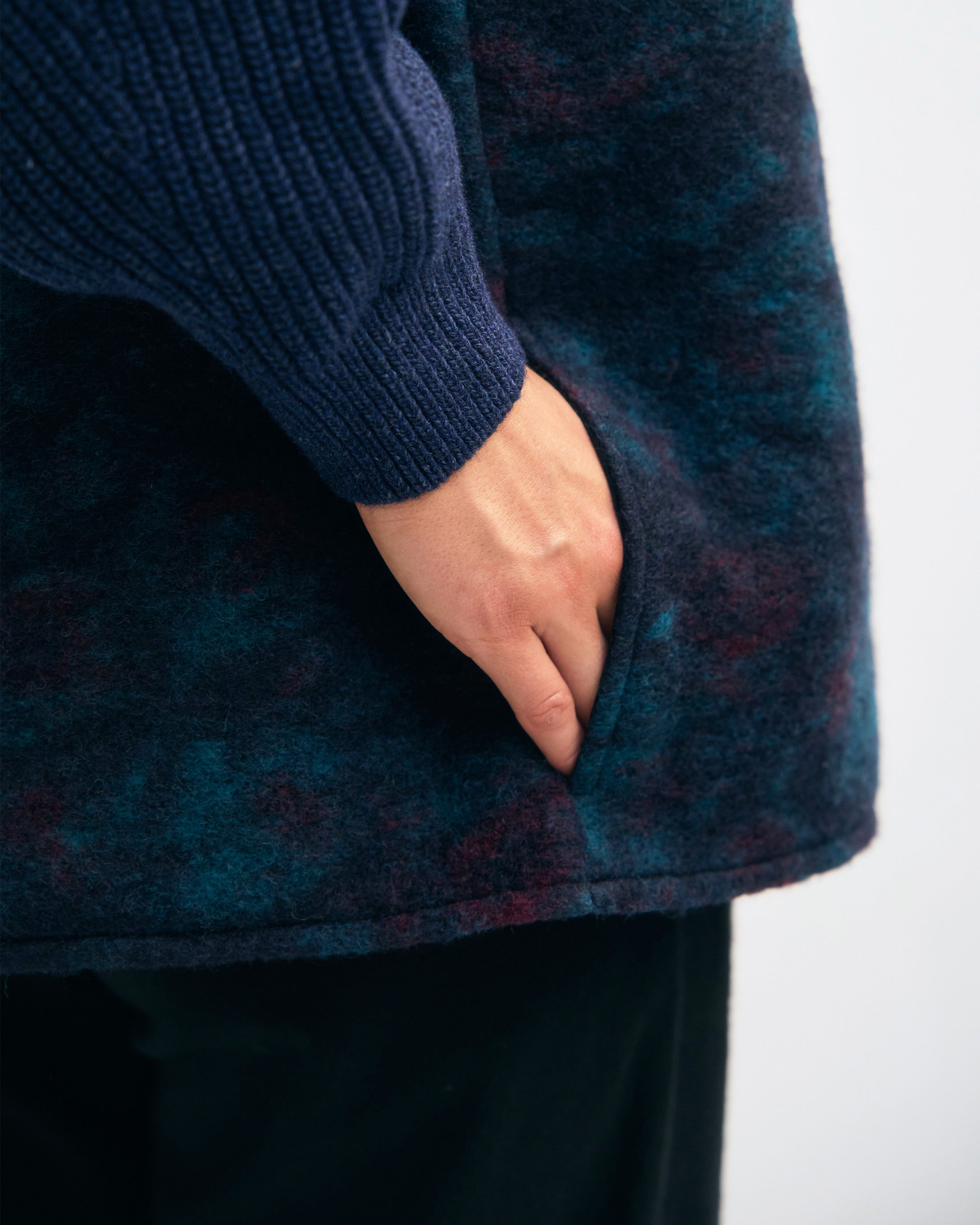 Organic Wool Blend Vest - Blue Melange