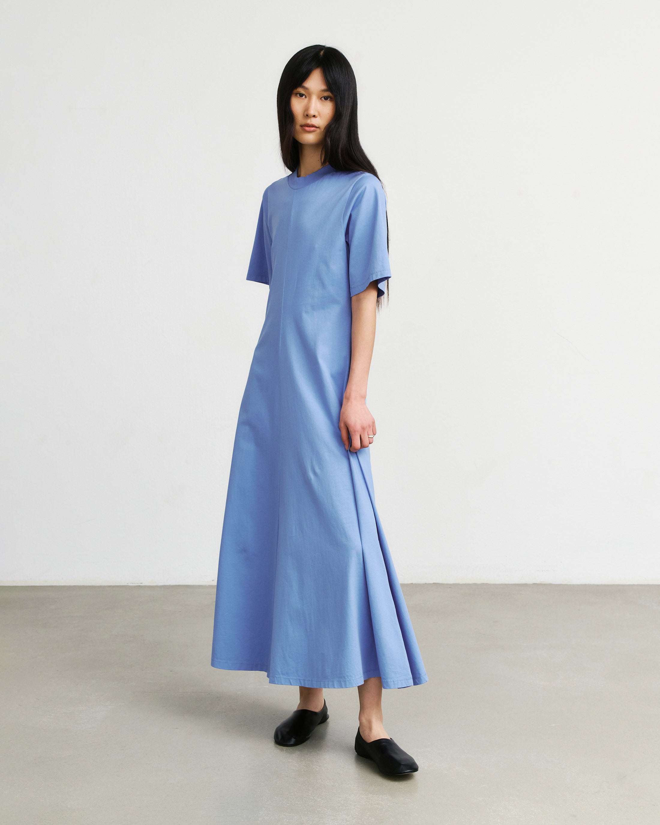 Maxi Kleid Bio Baumwolle - Blau