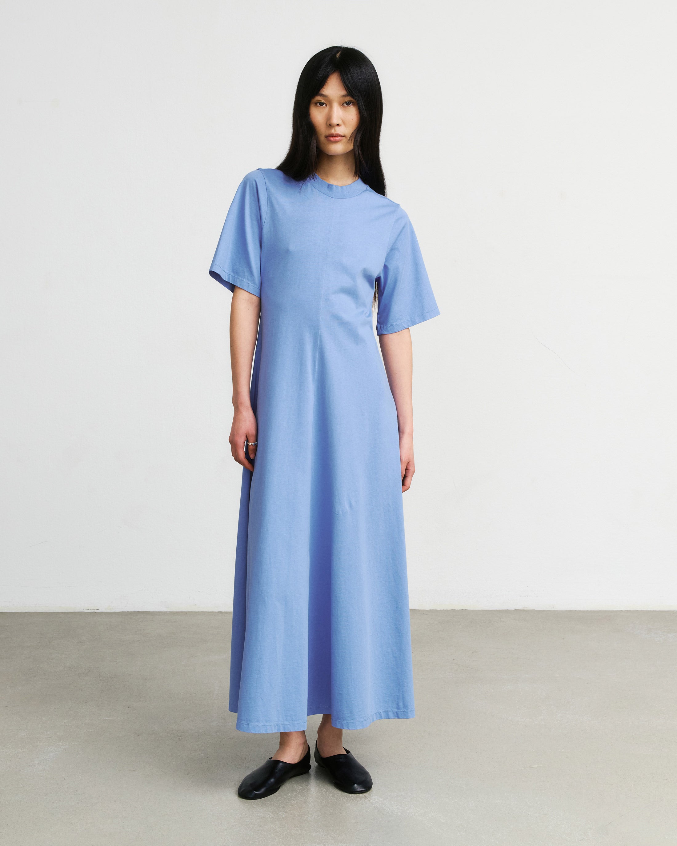 Maxi Kleid Bio Baumwolle - Blau