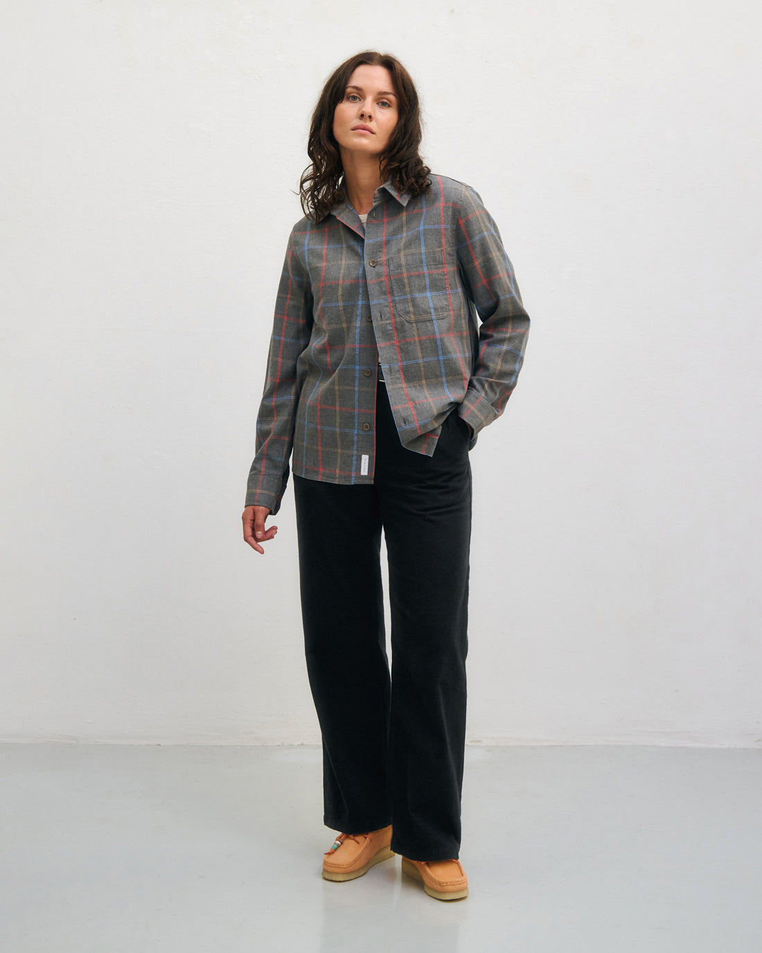 Checkered shirt organic cotton - Grey