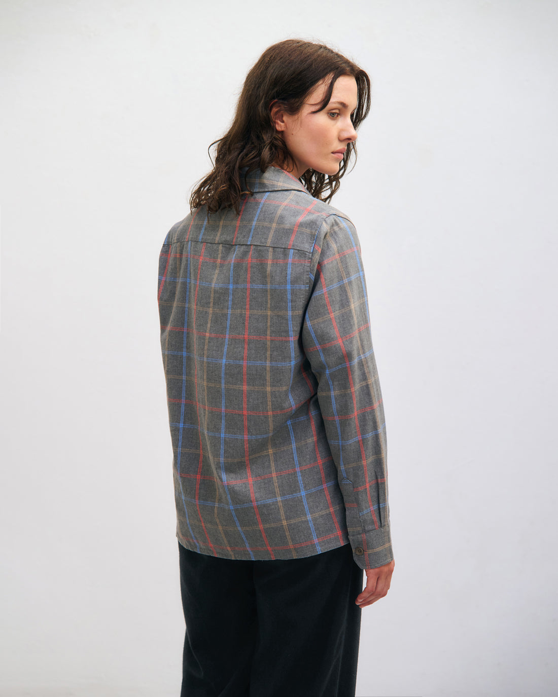 Checkered shirt organic cotton - Grey