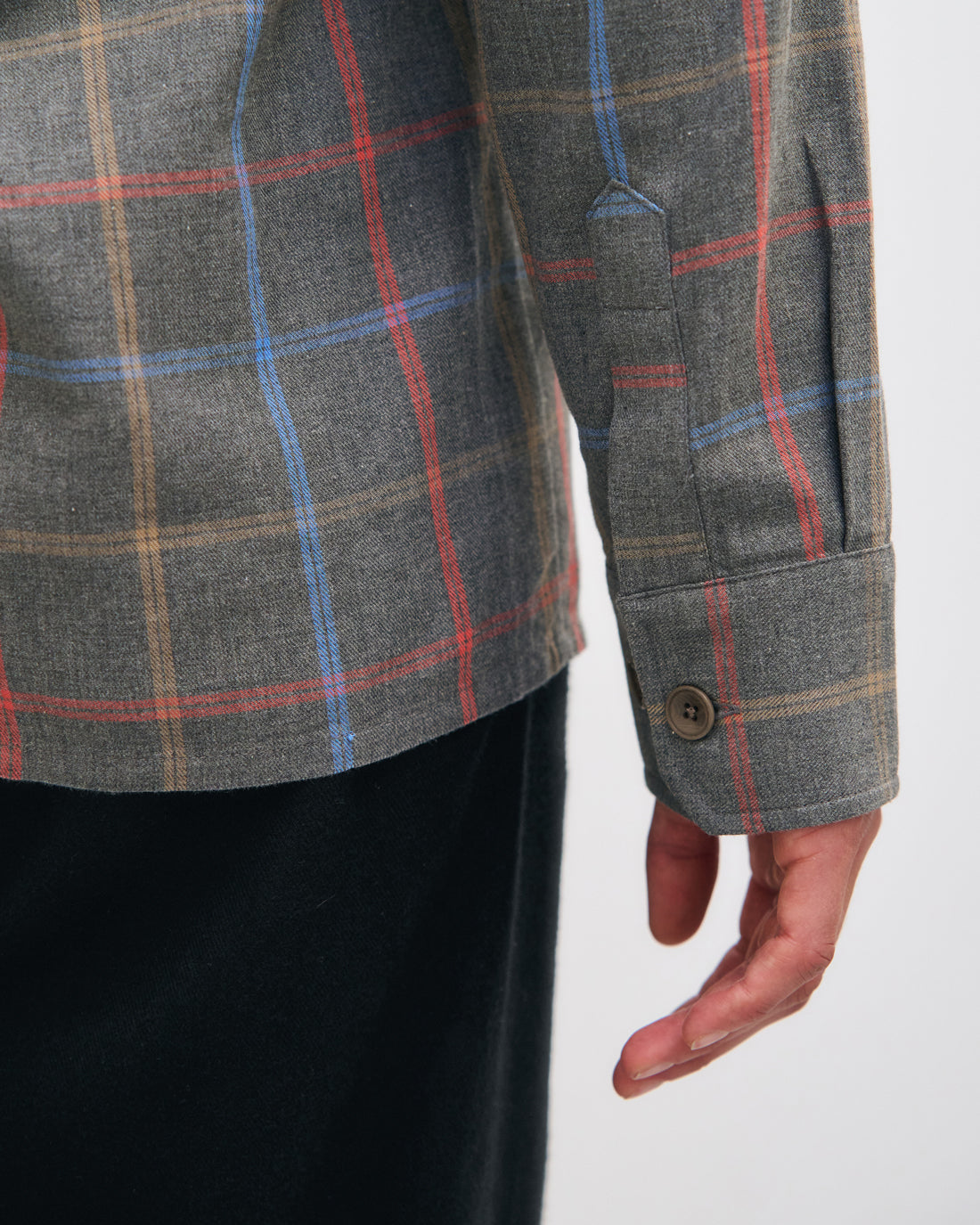 Checkered shirt organic cotton - Grey