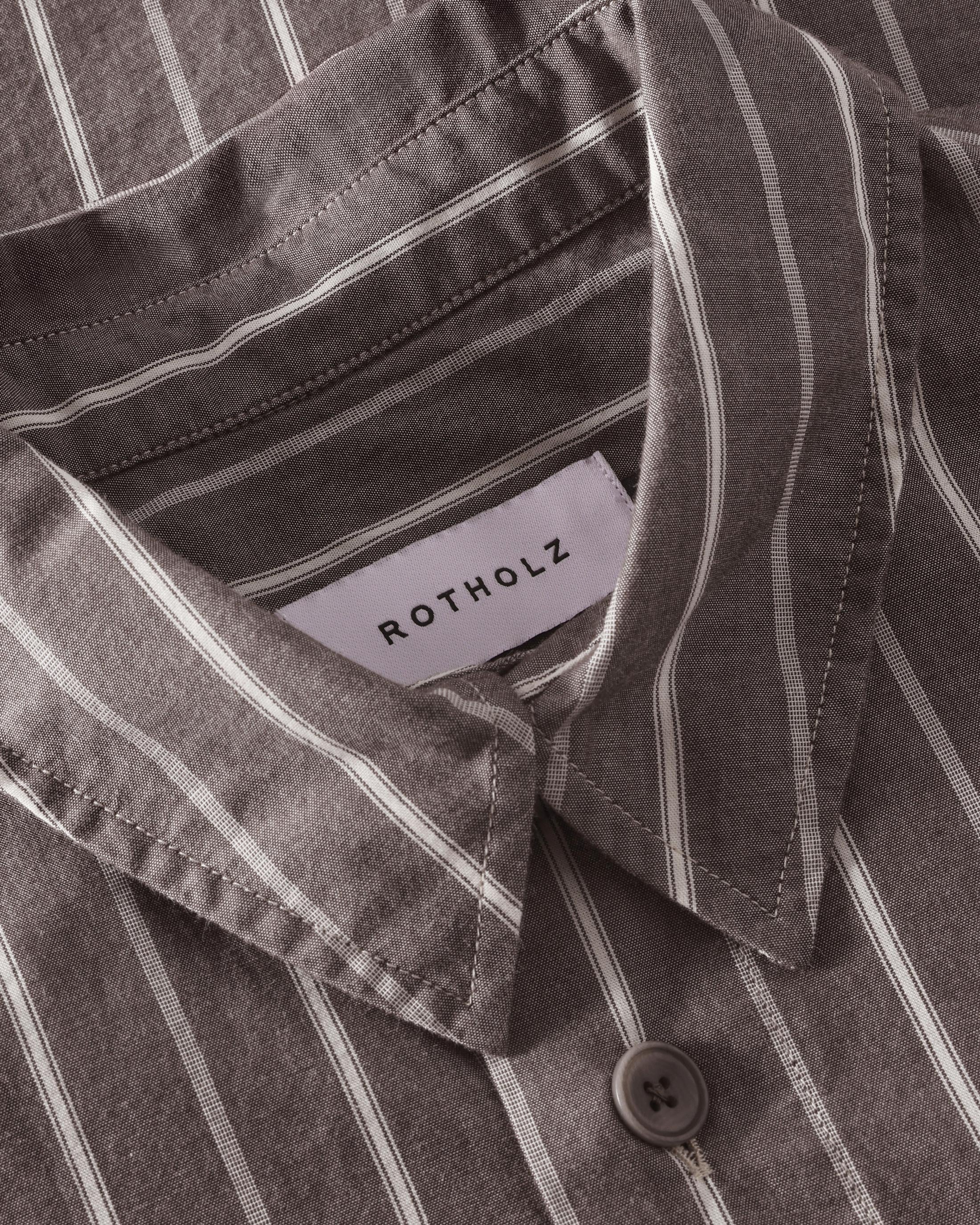 Gestreiftes Hemd Bio Baumwolle - Braun