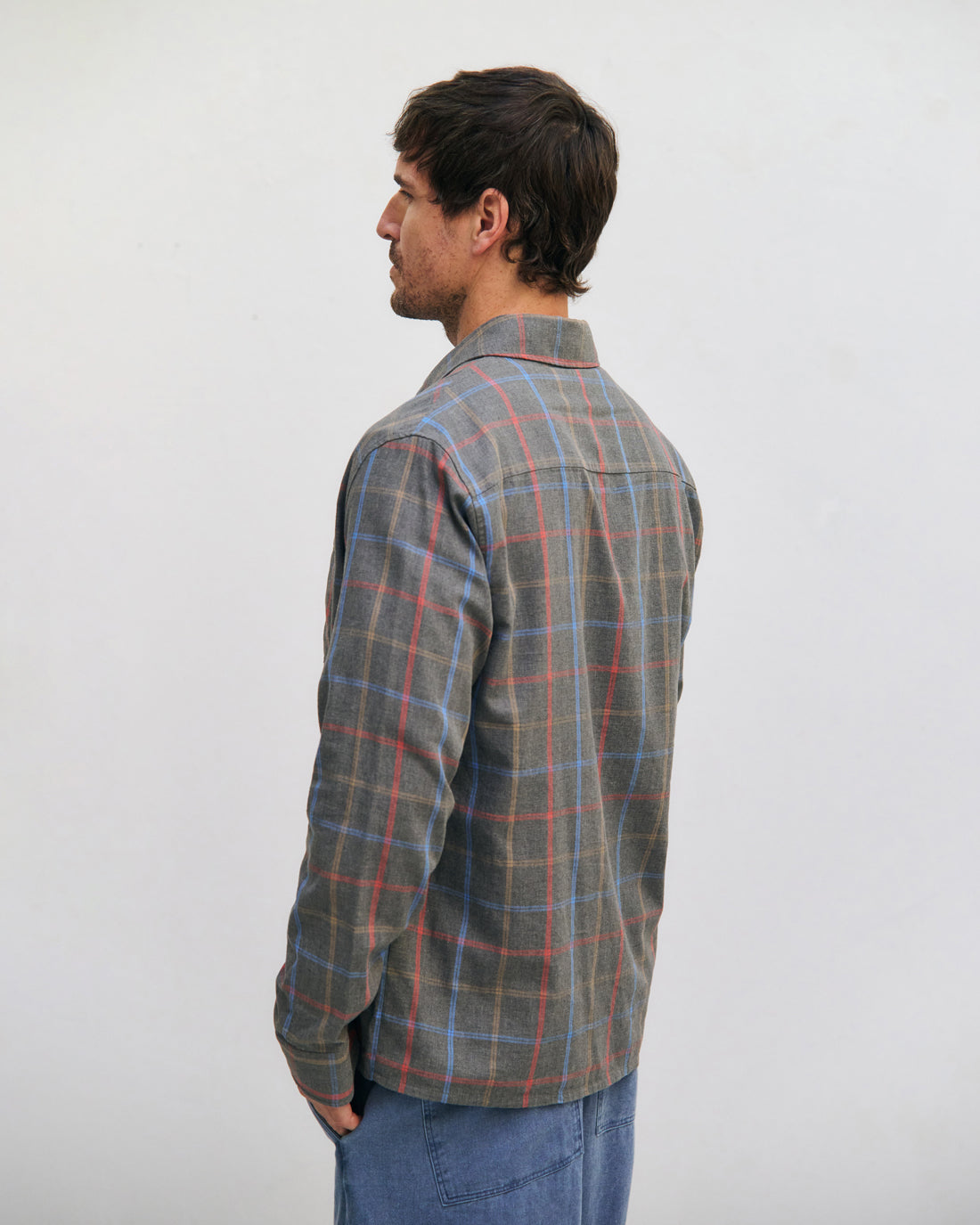 Checkered shirt organic cotton - Grey