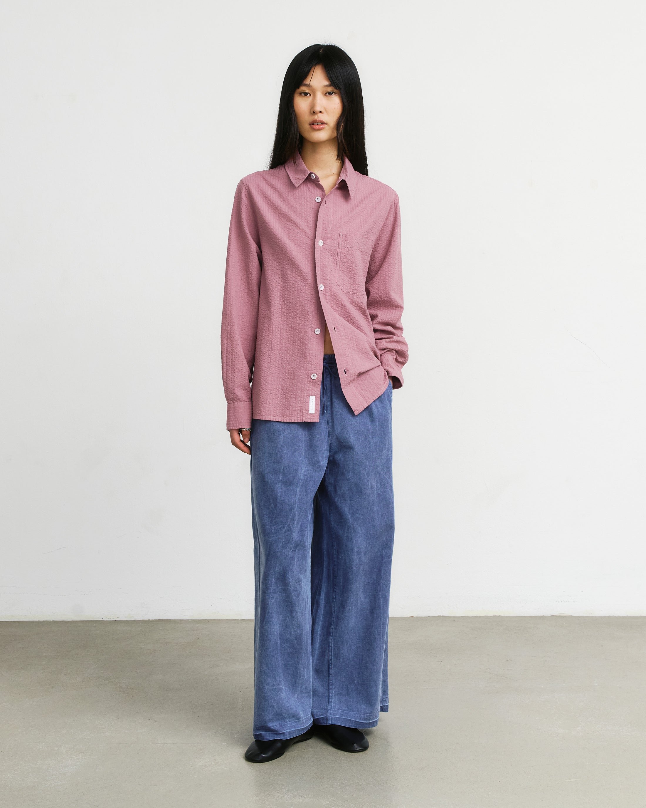 Seersucker Hemd Bio Baumwolle - Pink