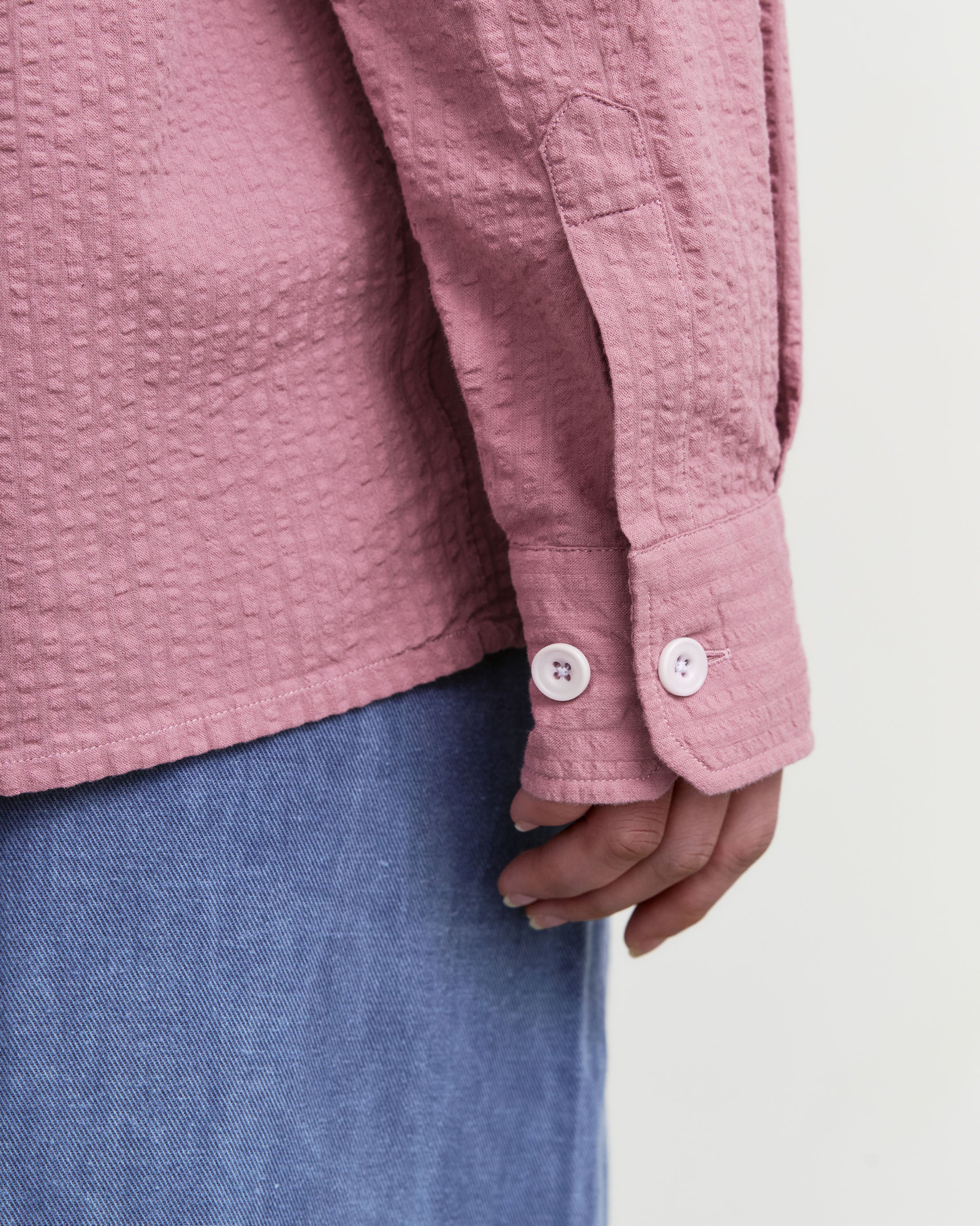 Seersucker Hemd Bio Baumwolle - Pink