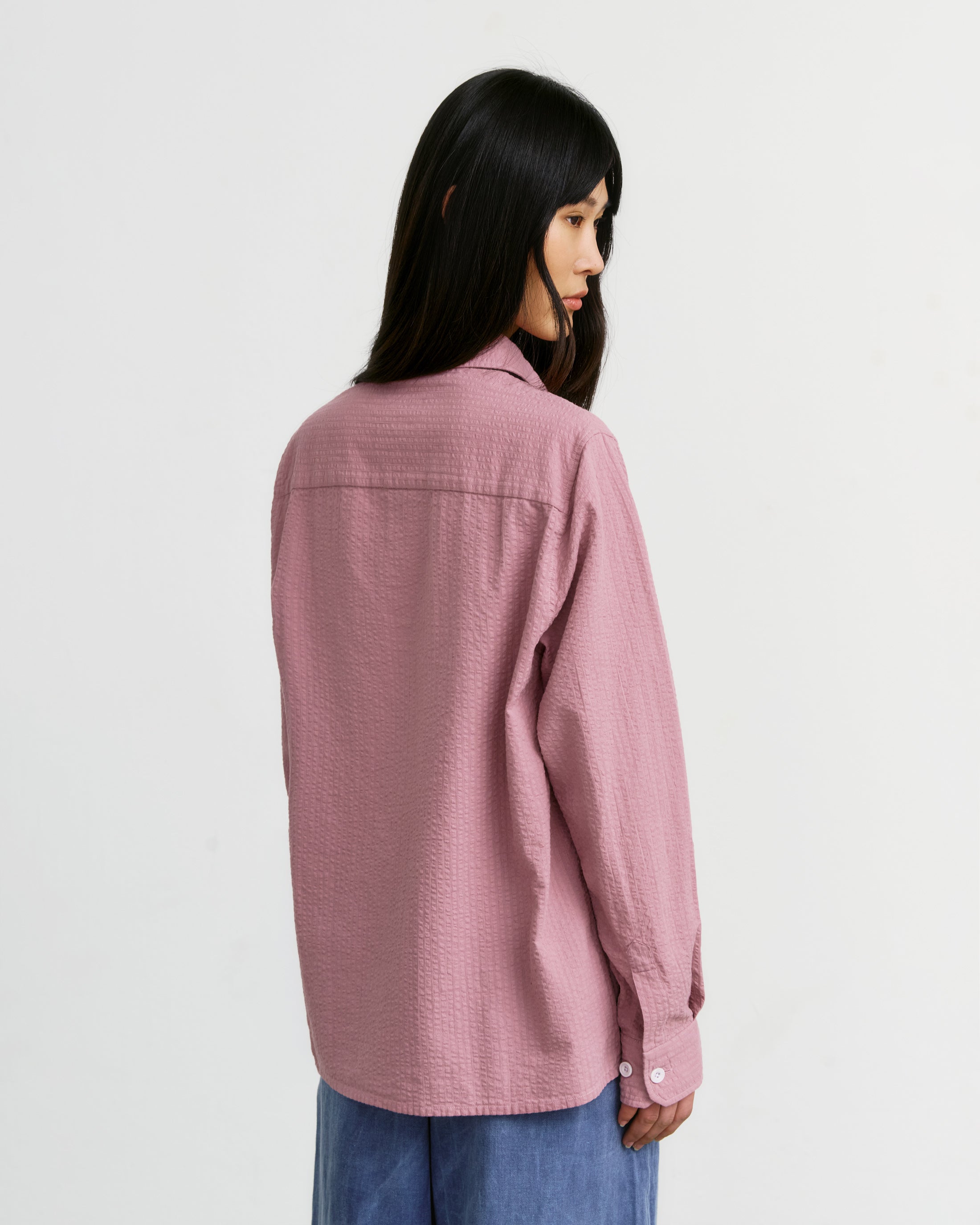 Seersucker Hemd Bio Baumwolle - Pink