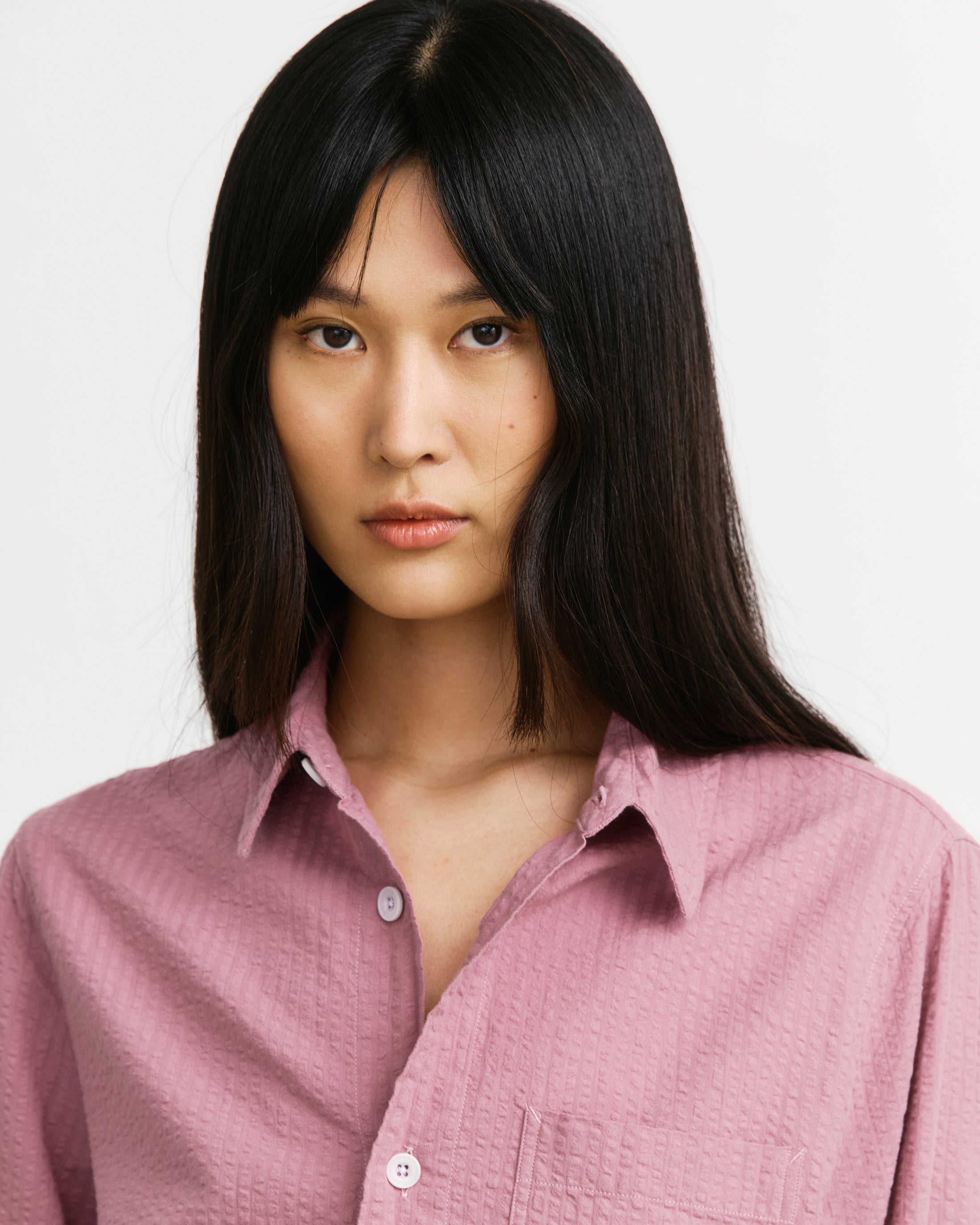 Seersucker Hemd Bio Baumwolle - Pink