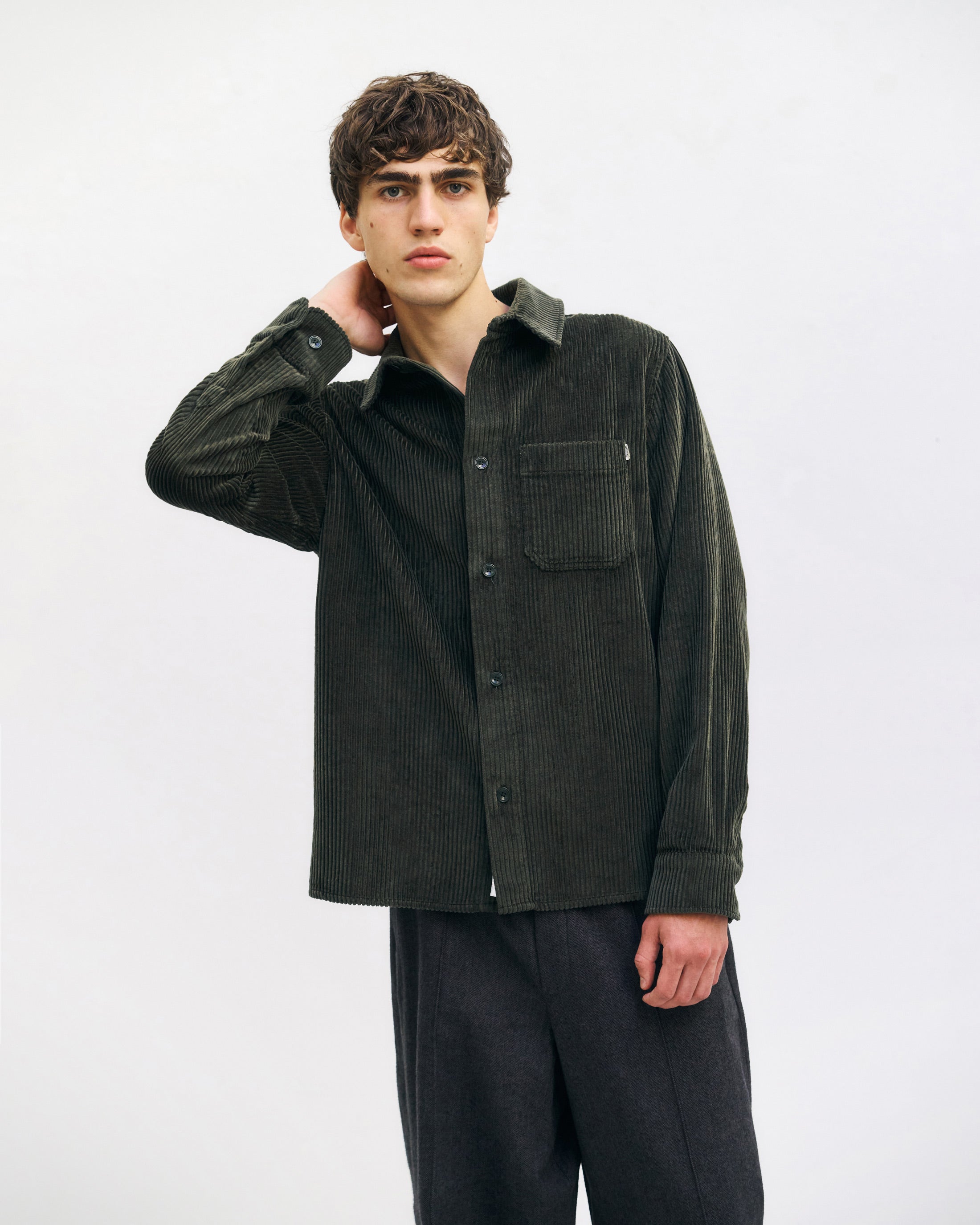 Corduroy Shirt Organic Cotton - Dark Green