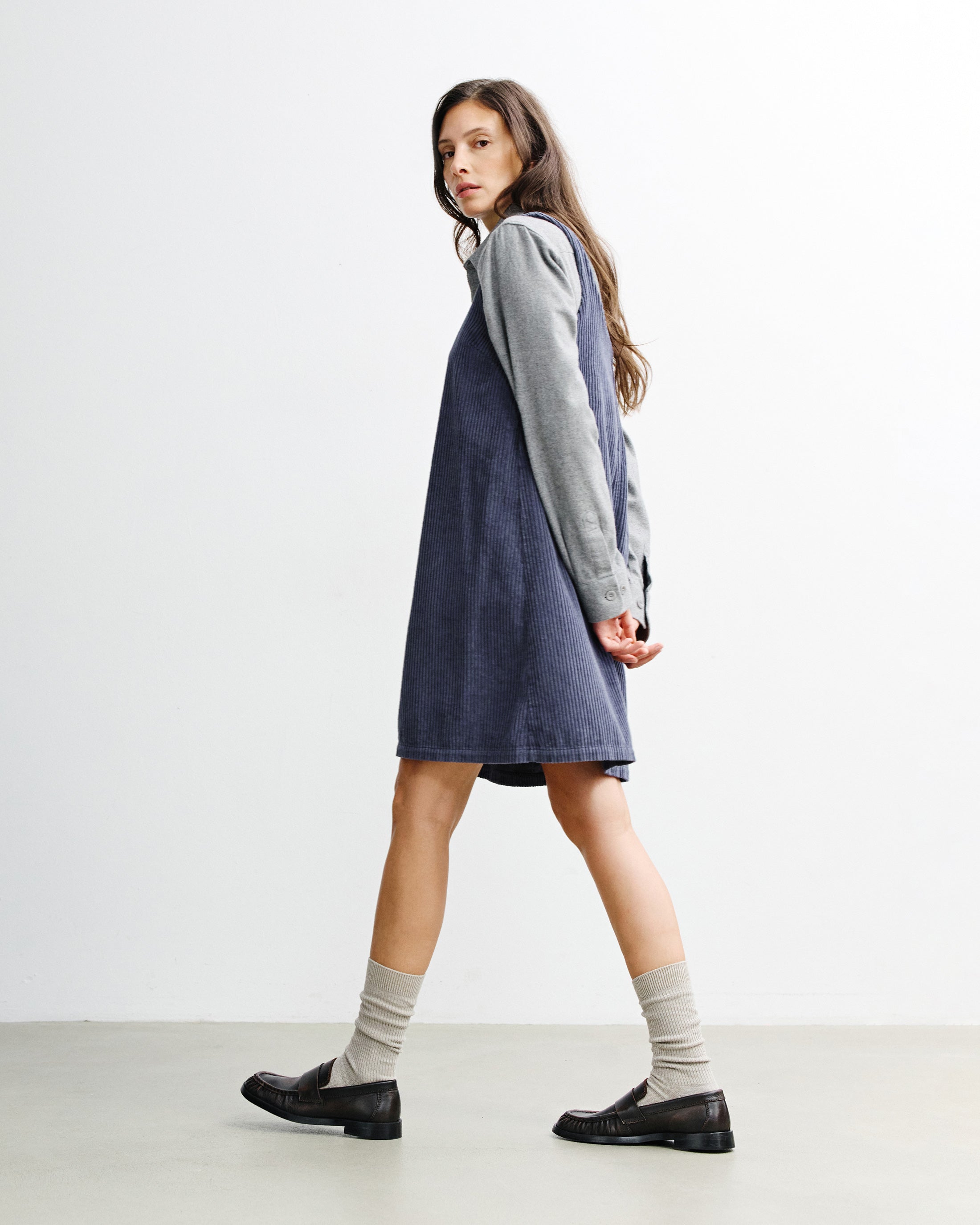 Cord Dress Organic Cotton - Blue