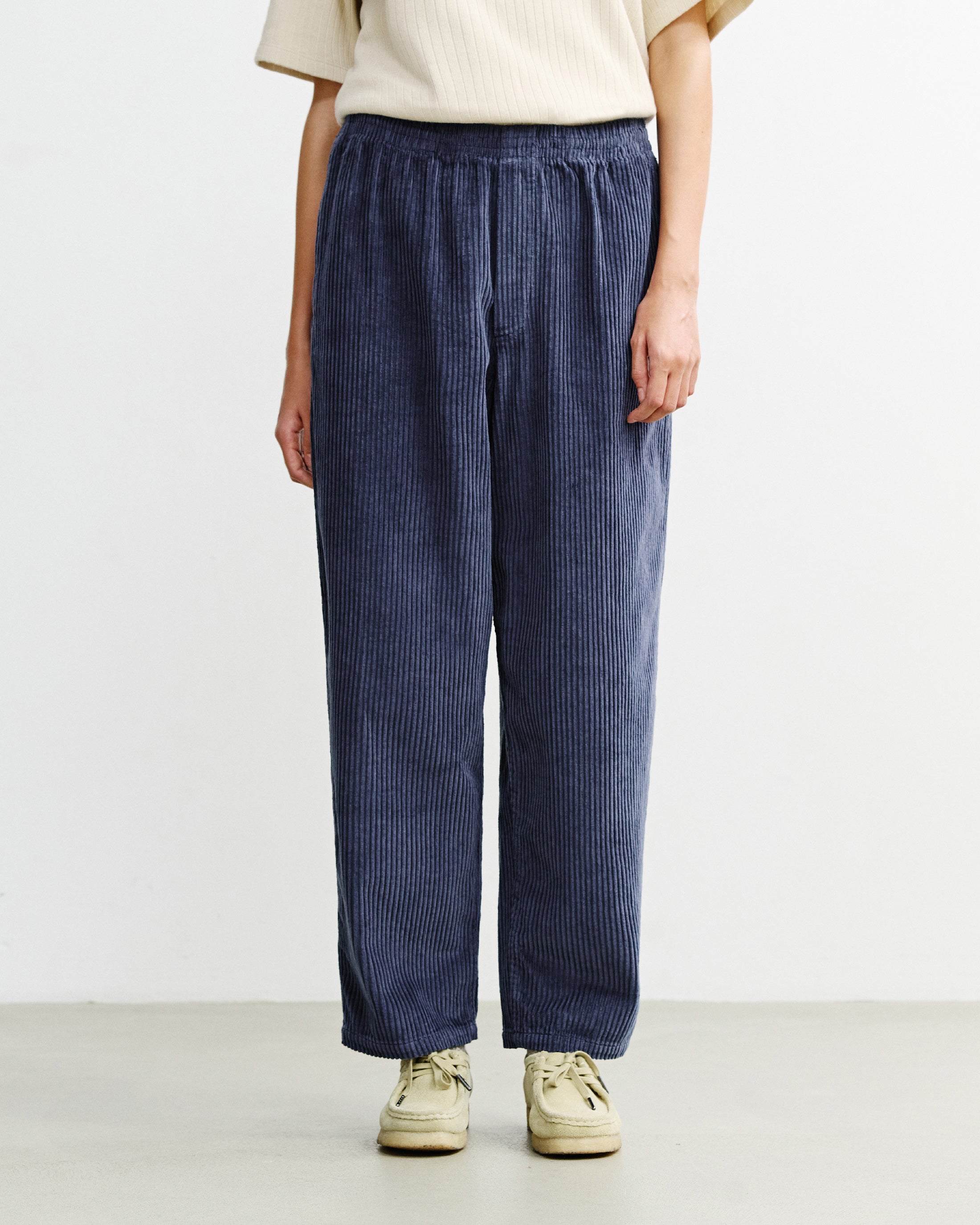 Wide Corduroy Trousers Organic Cotton - Blue