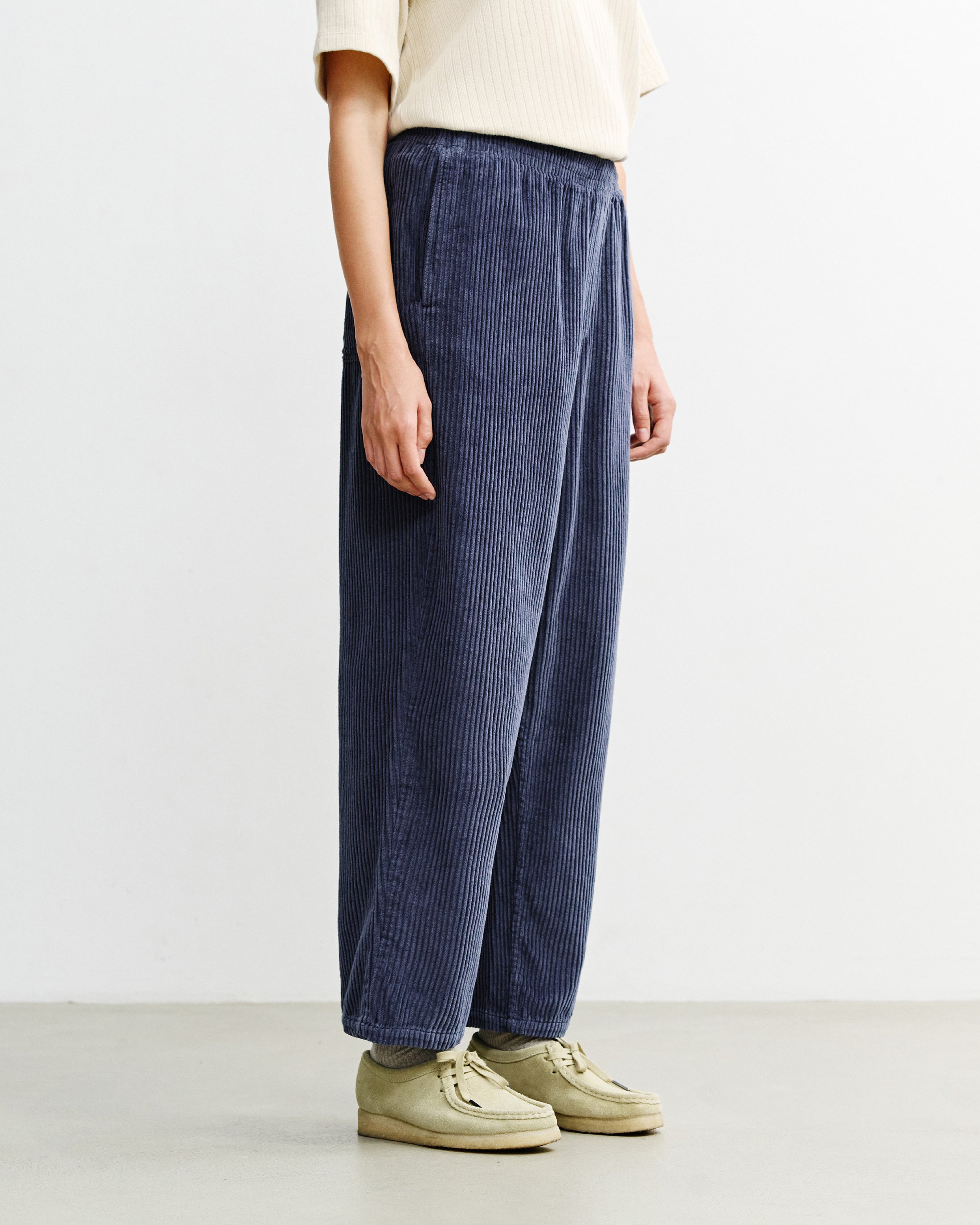 Wide Corduroy Trousers Organic Cotton - Blue