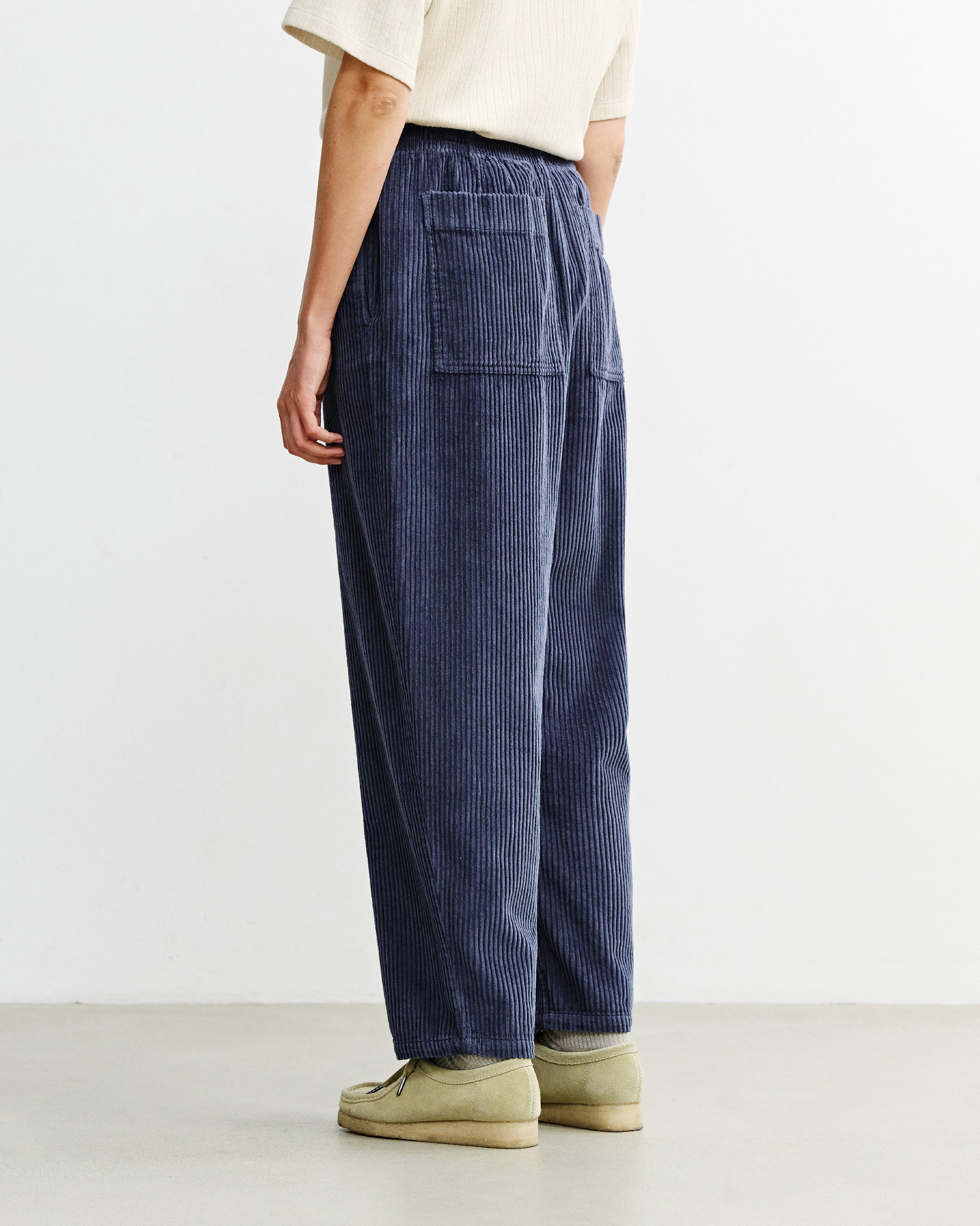Wide Corduroy Trousers Organic Cotton - Blue
