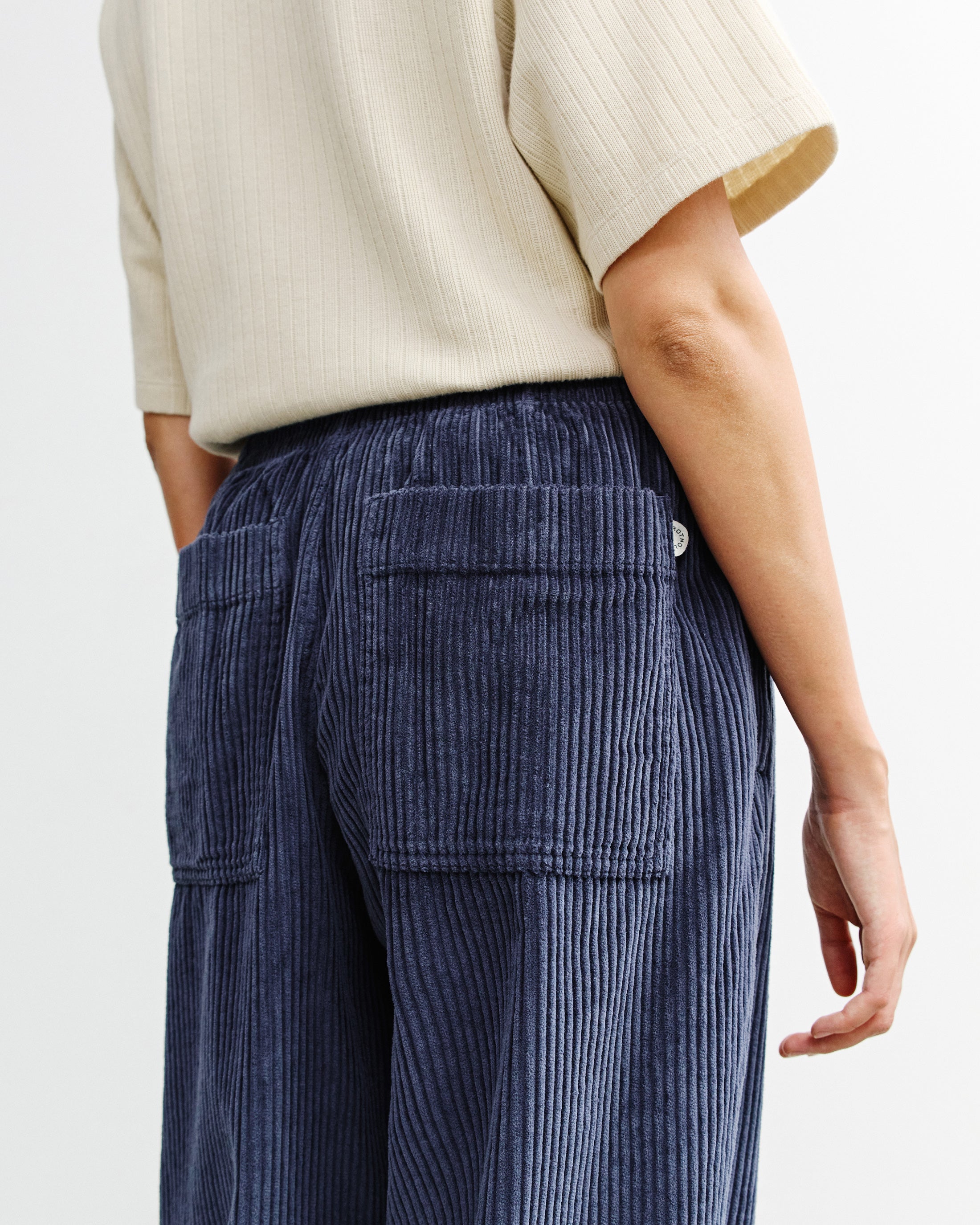 Wide Corduroy Trousers Organic Cotton - Blue
