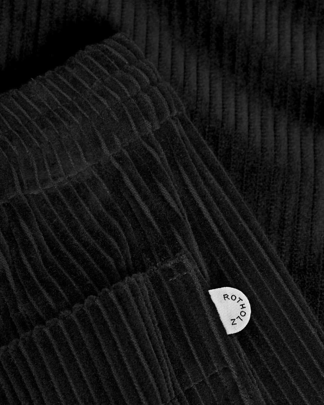 Wide-leg corduroy trousers, organic cotton - black