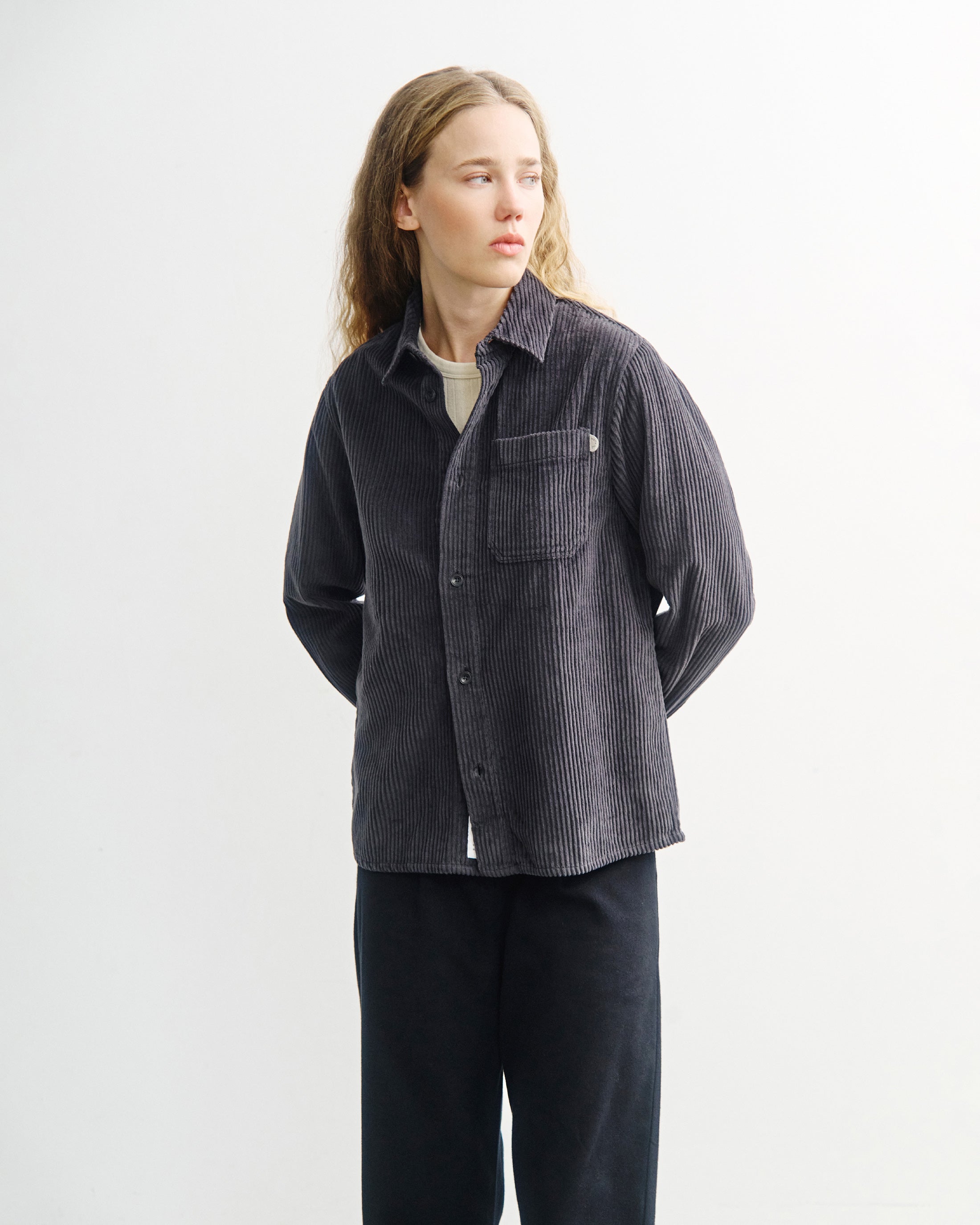 Corduroy Shirt Organic Cotton - Anthracite
